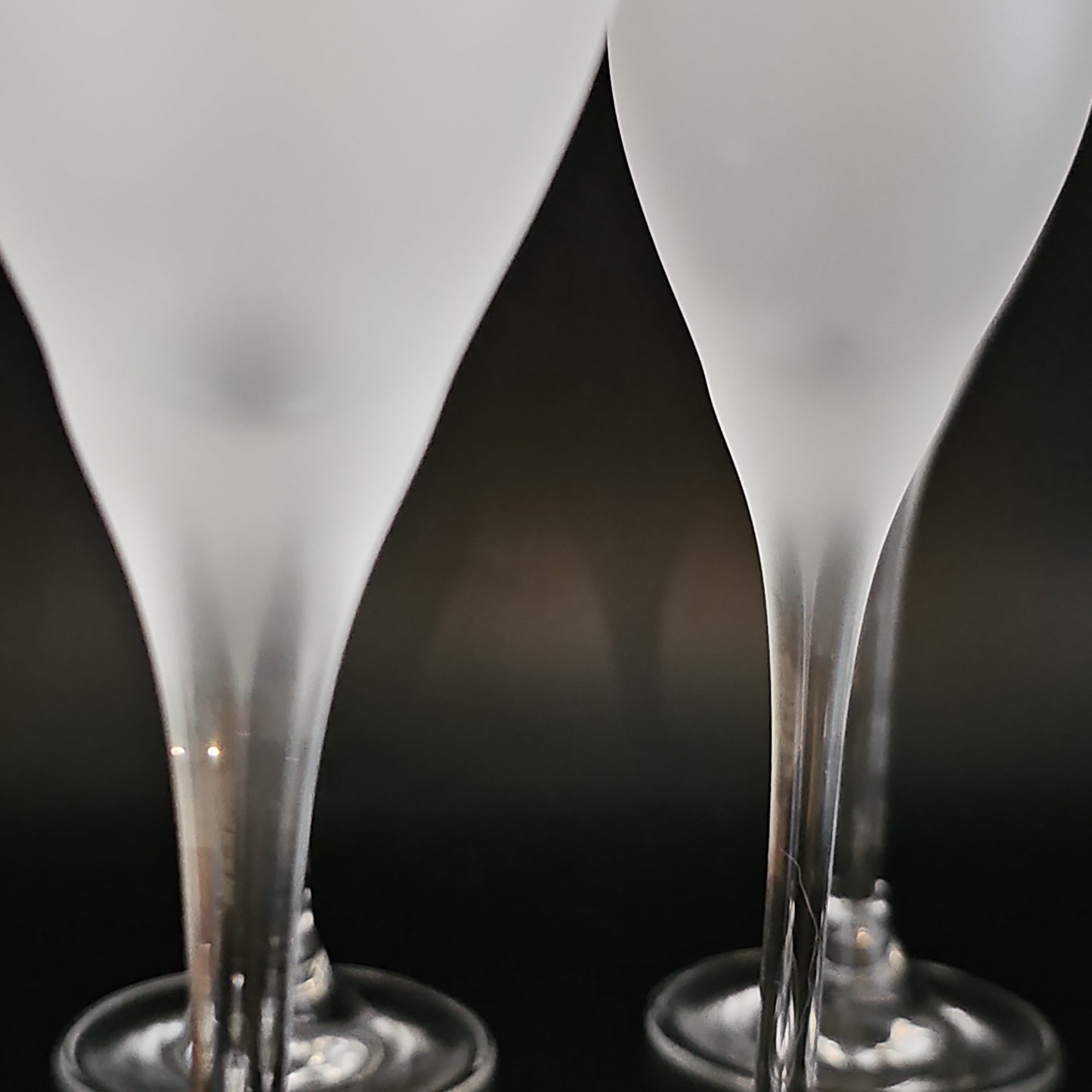 Set of 6 Grey Goose Frosted Crystal Champagne flutes