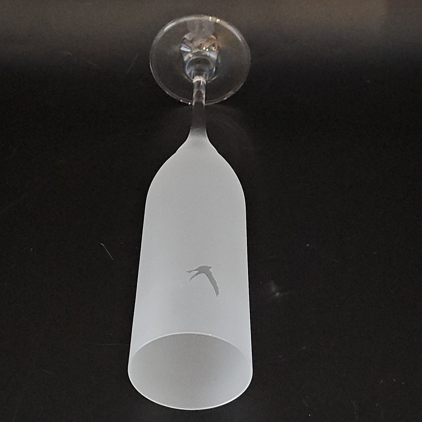Set of 6 Grey Goose Frosted Crystal Champagne flutes