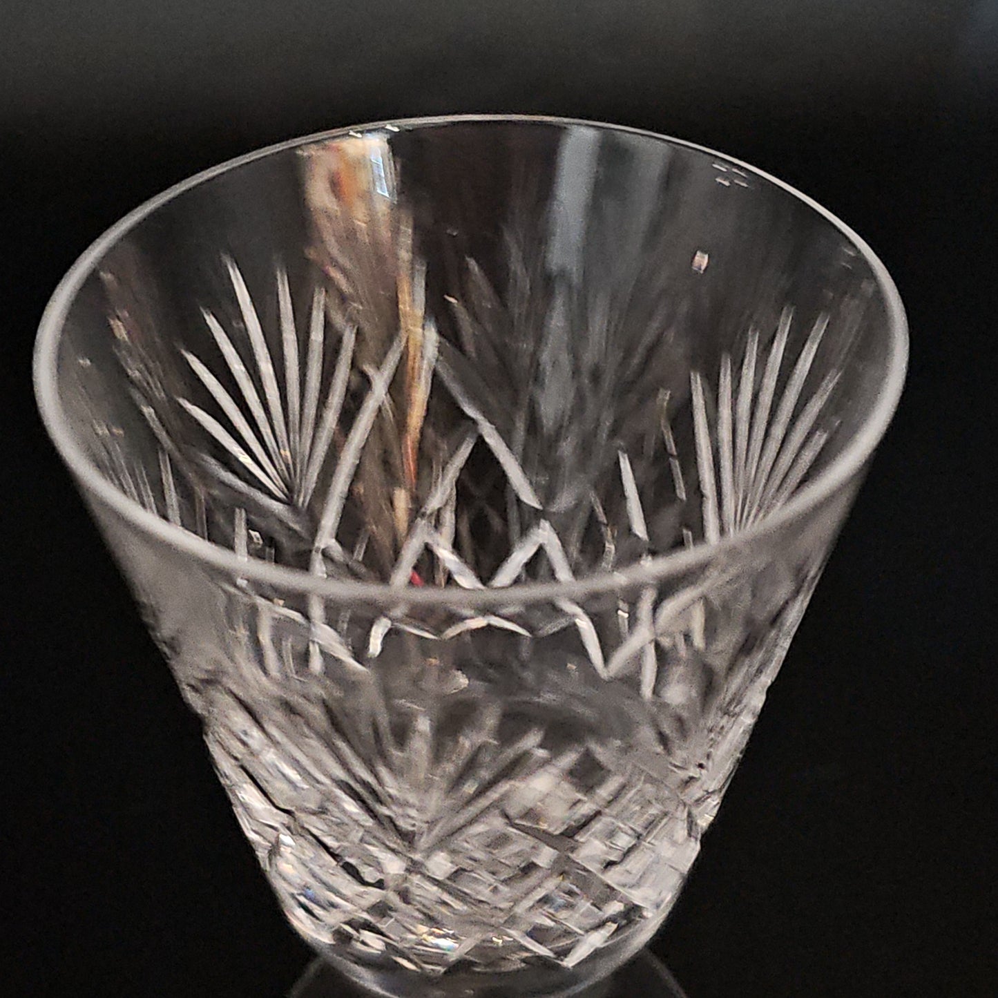 Royal Doulton Juno pattern set of 6 small Crystal Wine glasses. 150ml