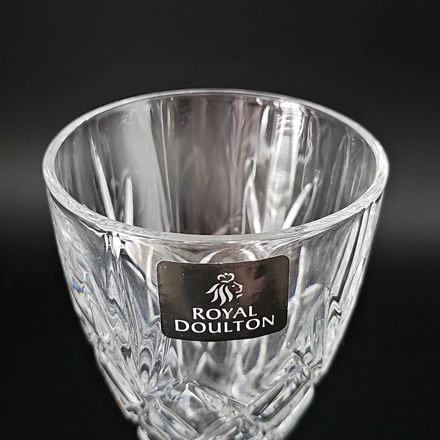Royal Doulton Canterbury Pattern wine glasses, set of 6 Boxed. 175ml