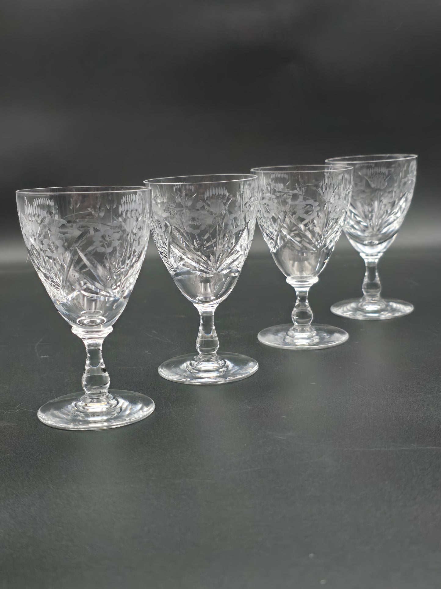 Set of 4 Edinburgh Crystal Liqueur glasses. 100ml