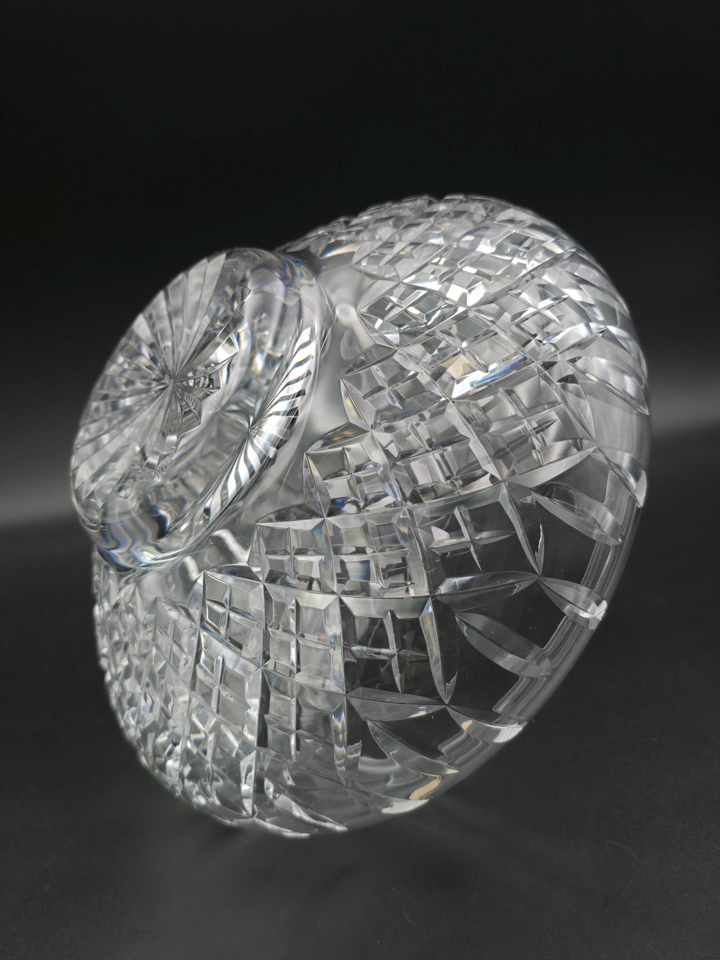 Stuart Crystal Shaftesbury Pattern Rose Bowl – Large 7.5" Vintage Posy Bowl – Heavyweight Cut Glass with Etched Mark & Starburst Base – 1.8kg Display Bowl