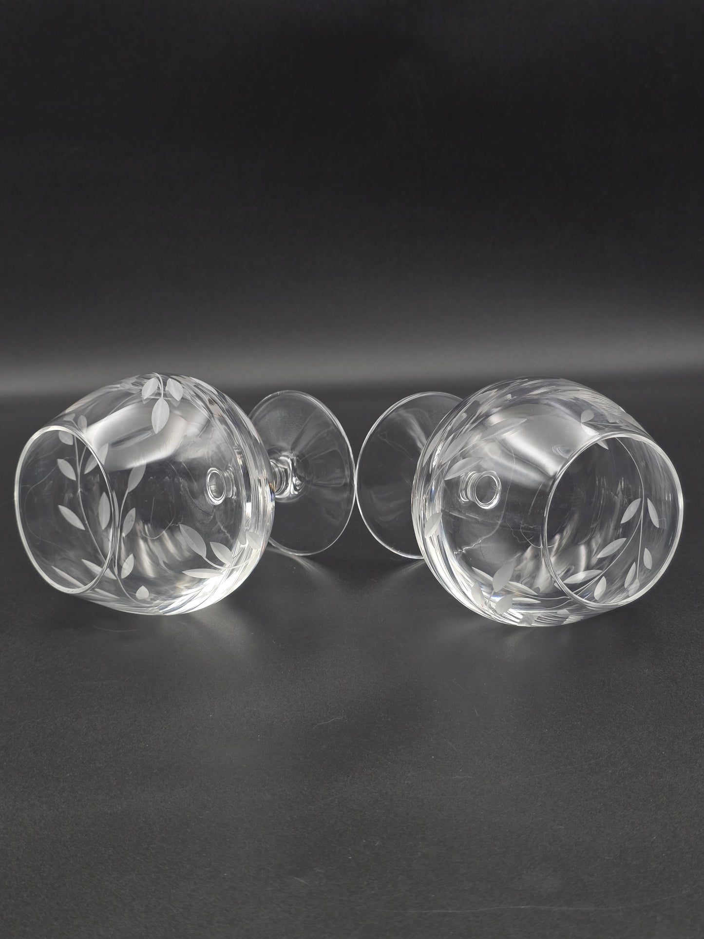 Pair of 10oz vintage Crystal Brandy glasses