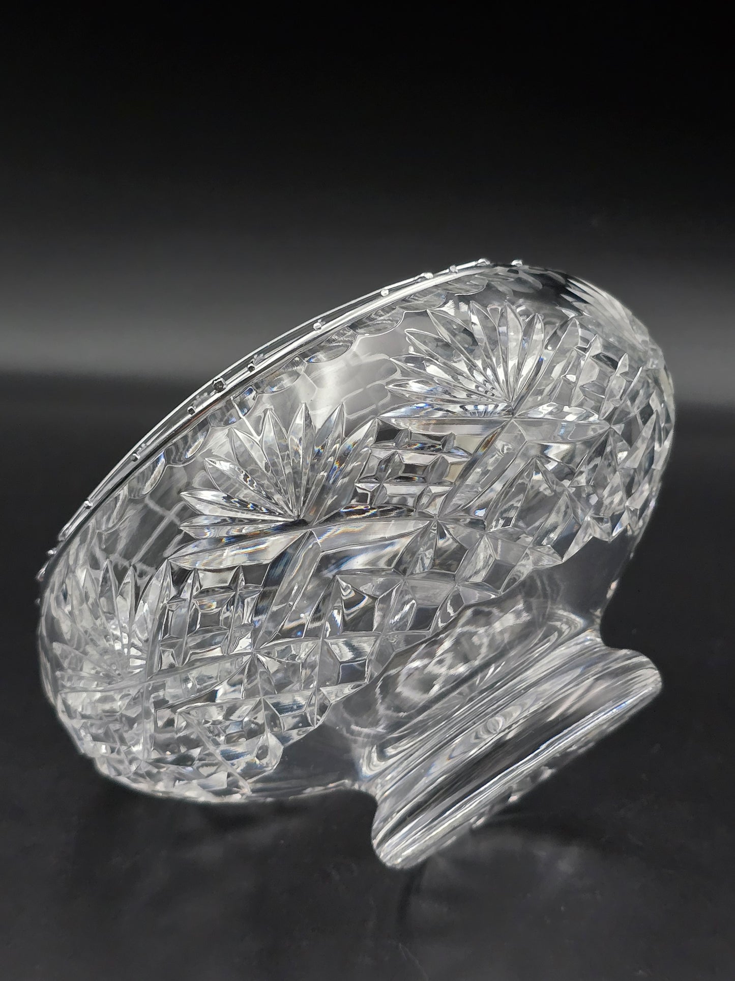 Hand-Cut Crystal Rose Bowl by John Jenkins – 6" Posy Vase – Polish 24% Lead Crystal with Star Base
