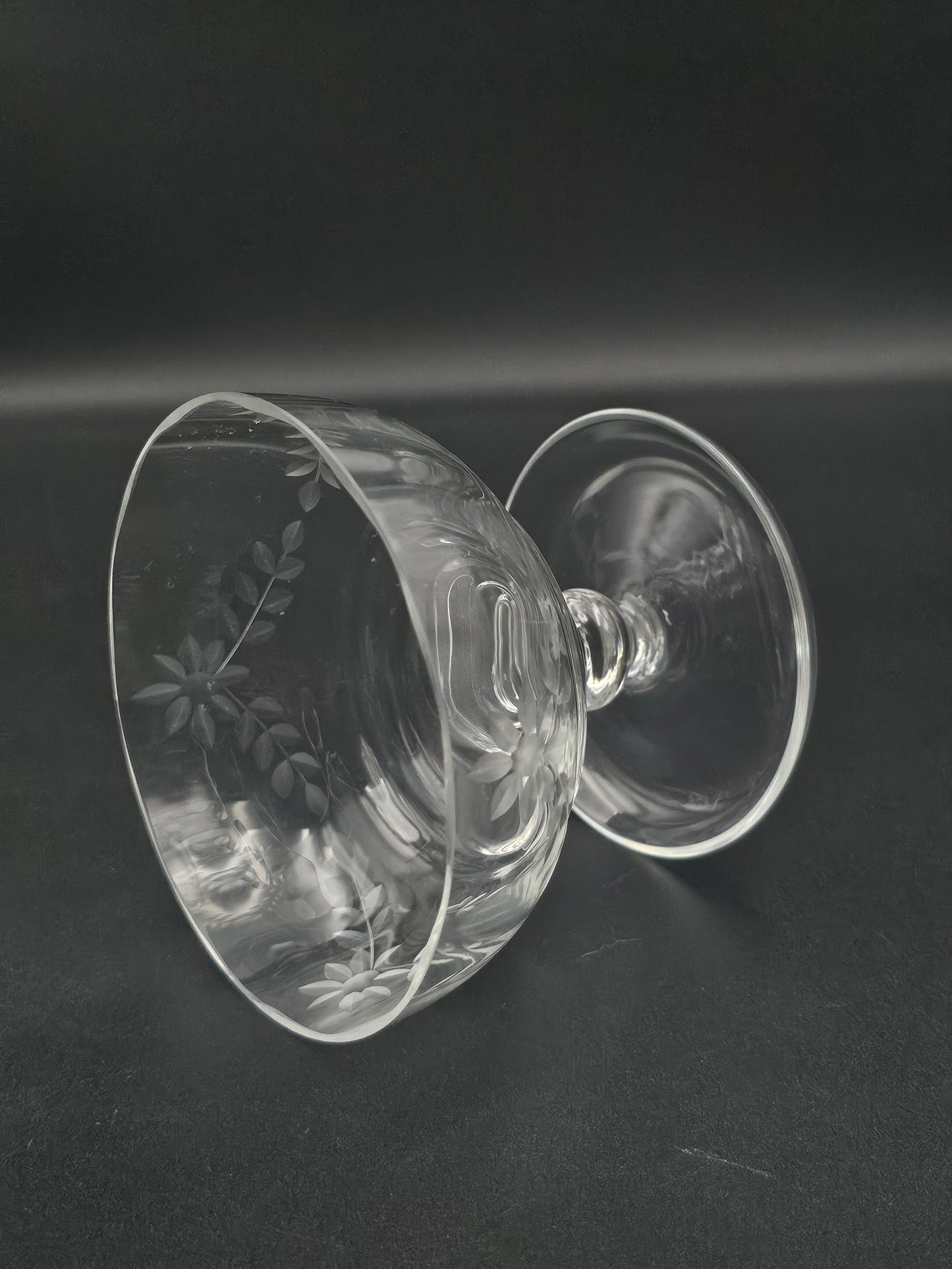 Set of 4 Vintage Crystal dessert or starter saucer dishes