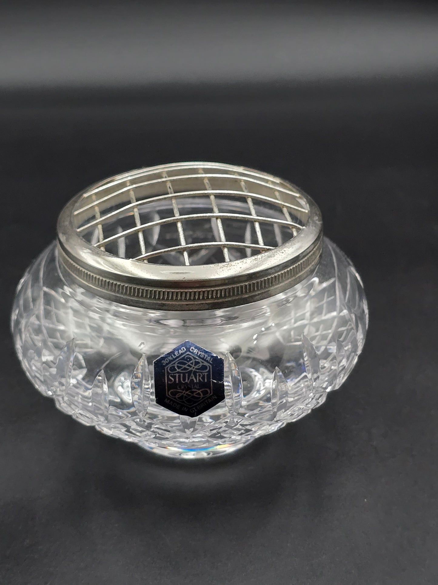 Stuart Crystal Shaftesbury Rose Bowl | Small 9cm Posy Vase | Star Cut Base | Etched Mark & Original Label | Made in England