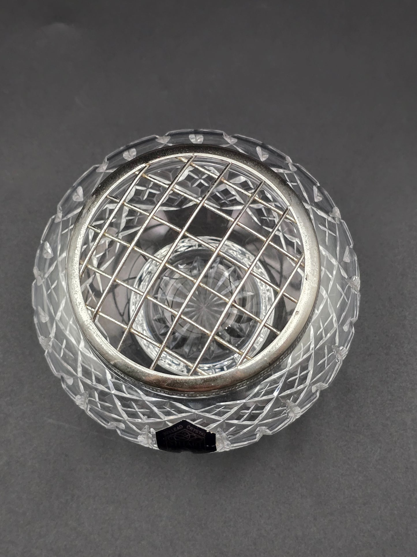 Stuart Crystal Shaftesbury Rose Bowl | Small 9cm Posy Vase | Star Cut Base | Etched Mark & Original Label | Made in England