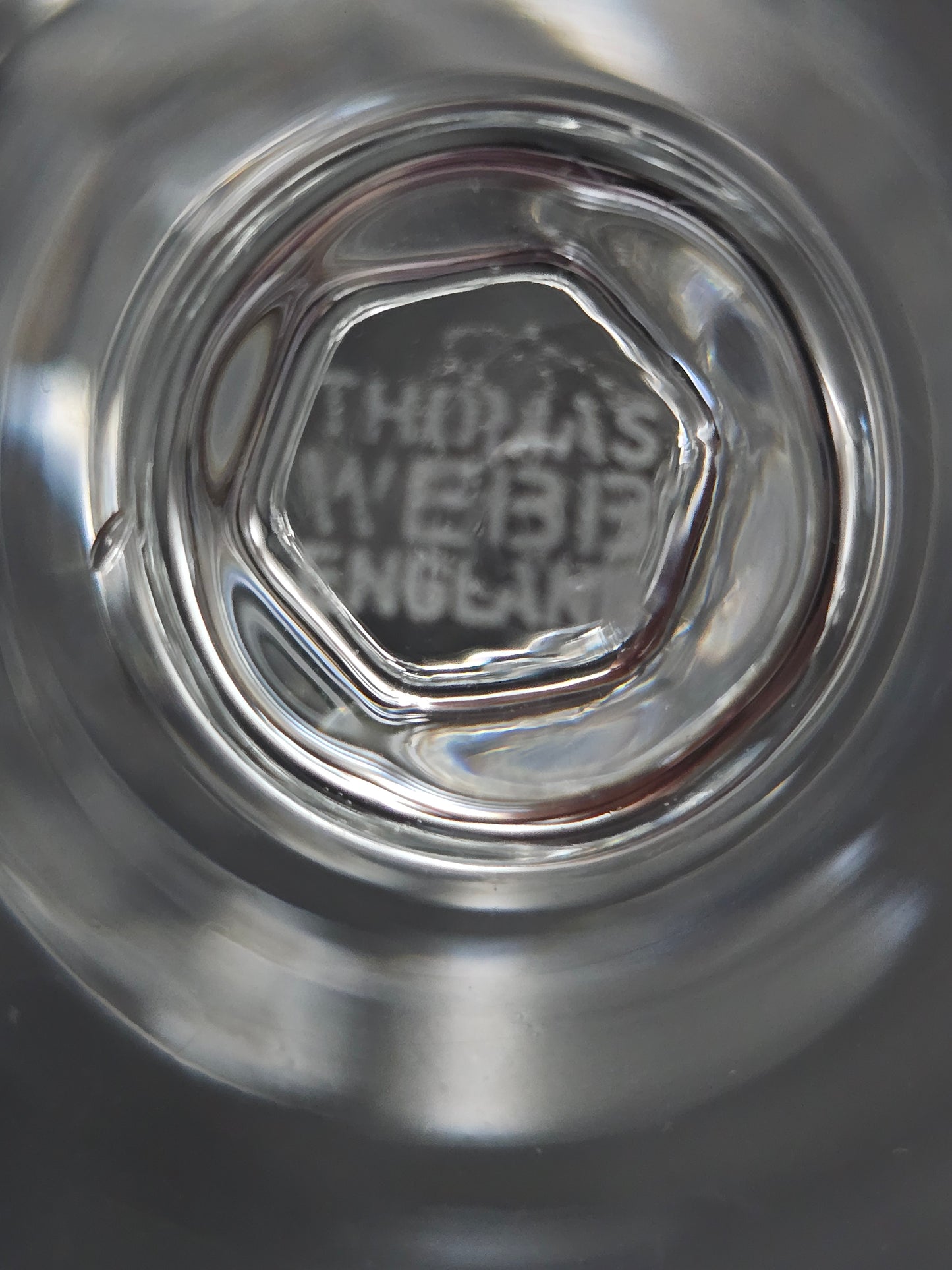 Set of 4 Thomas Webb Normandy pattern Crystal Liqueur glasses. 125ml.