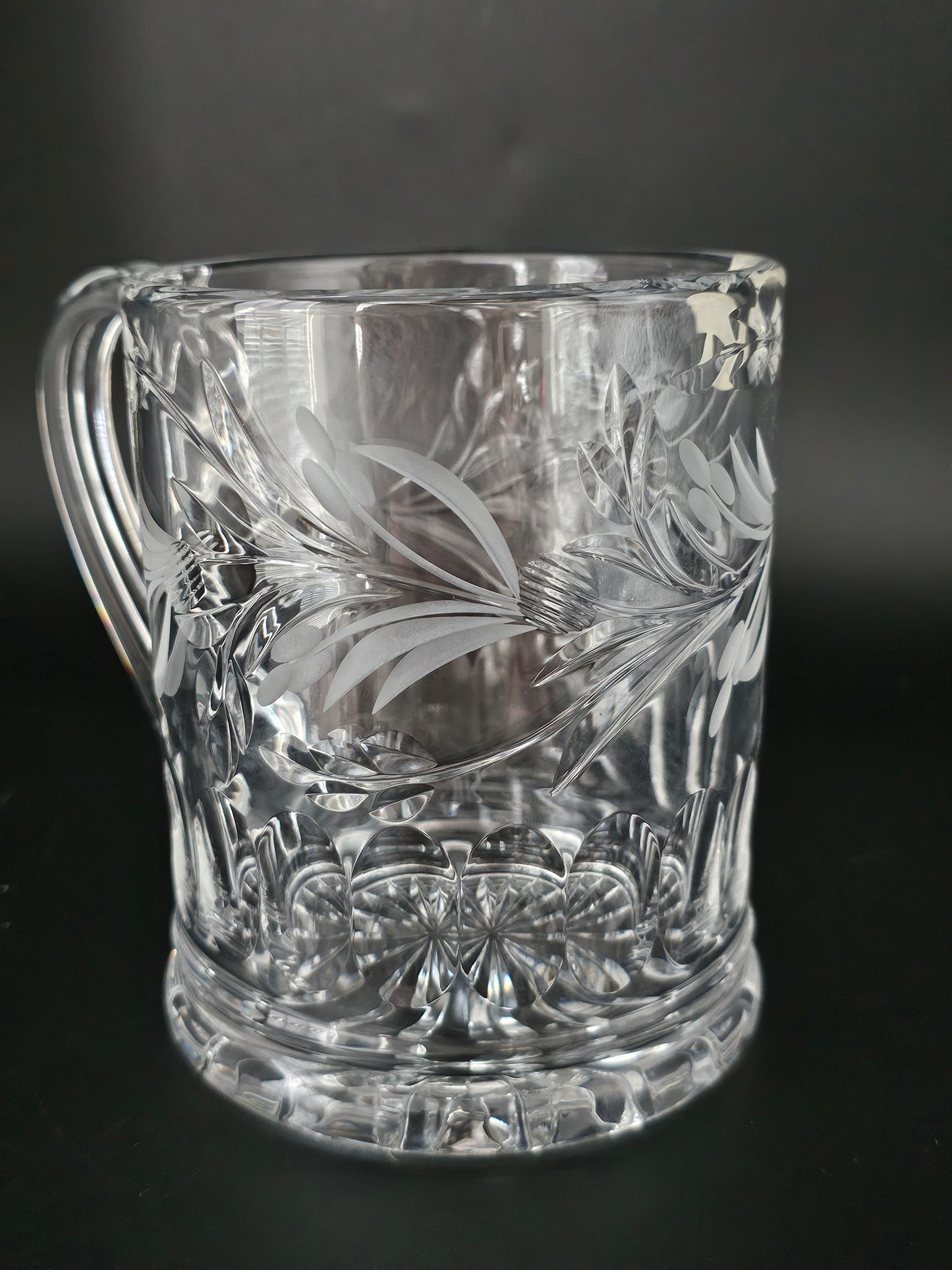 Royal Brierley Jasmine Pattern Large Crystal Tankard.