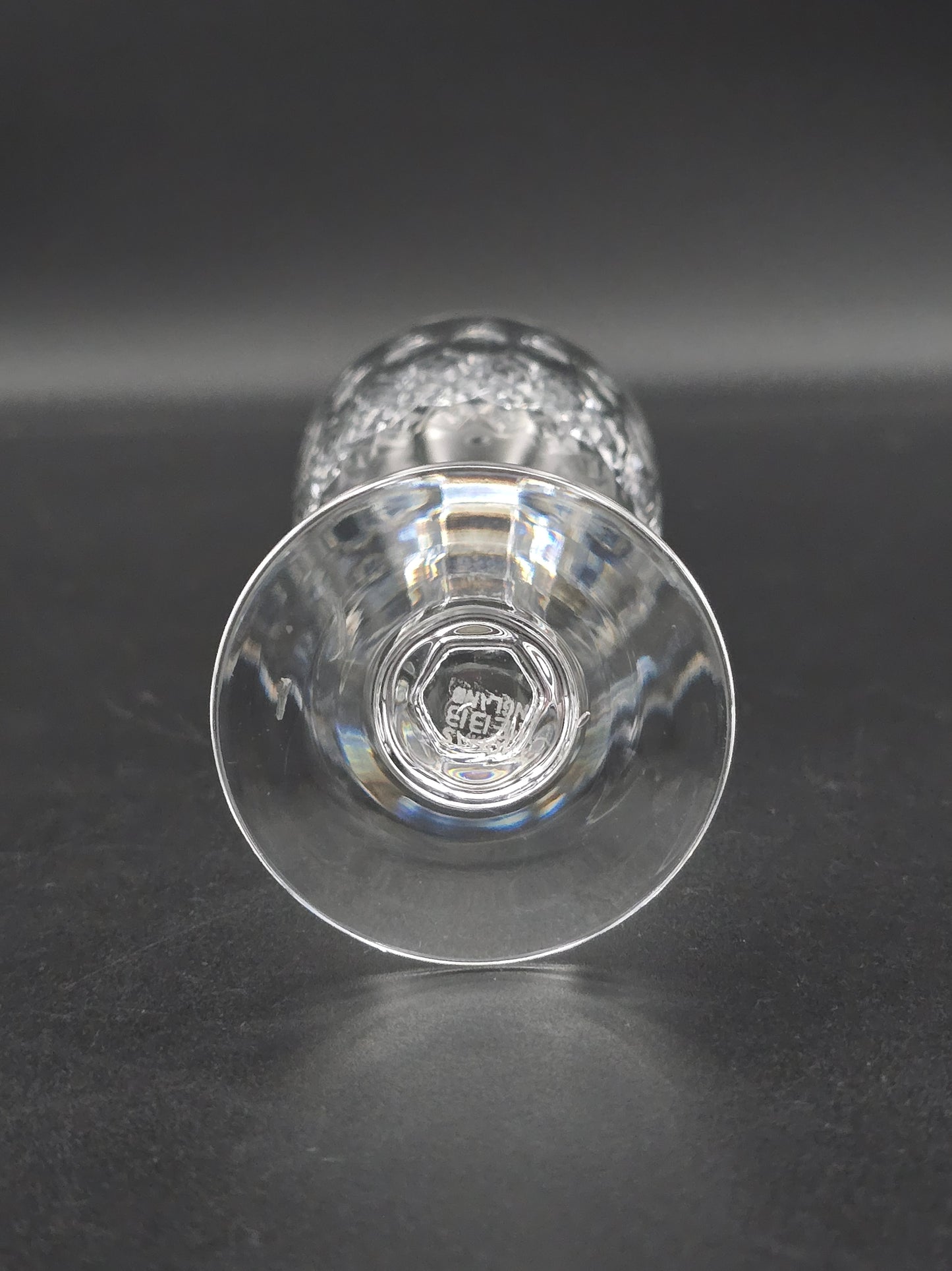 Set of 4 Thomas Webb Normandy pattern Crystal Liqueur glasses. 125ml.
