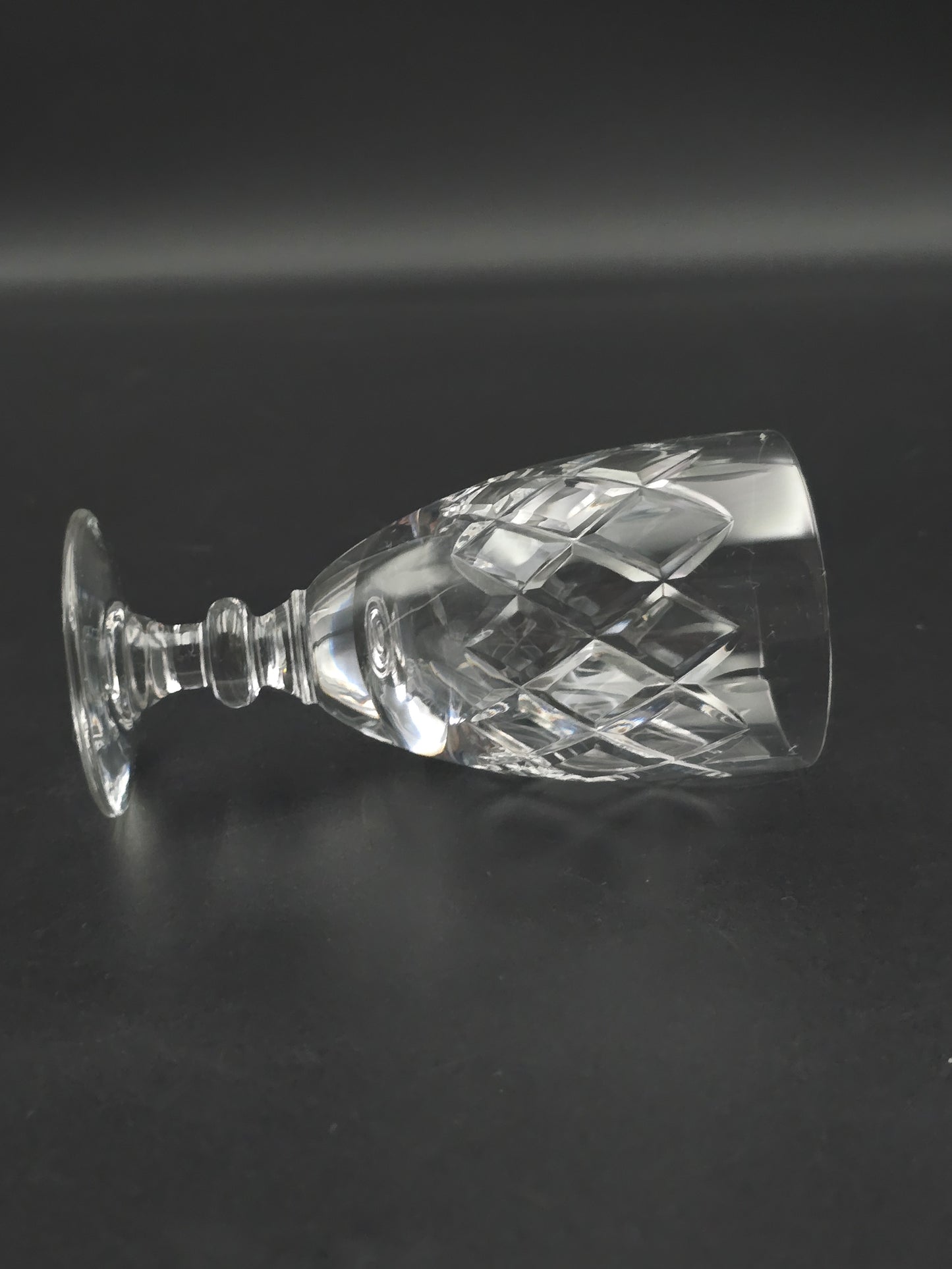Set of 5 Webb Corbett Clifton Pattern Crystal liqueur glasses. 100ml.