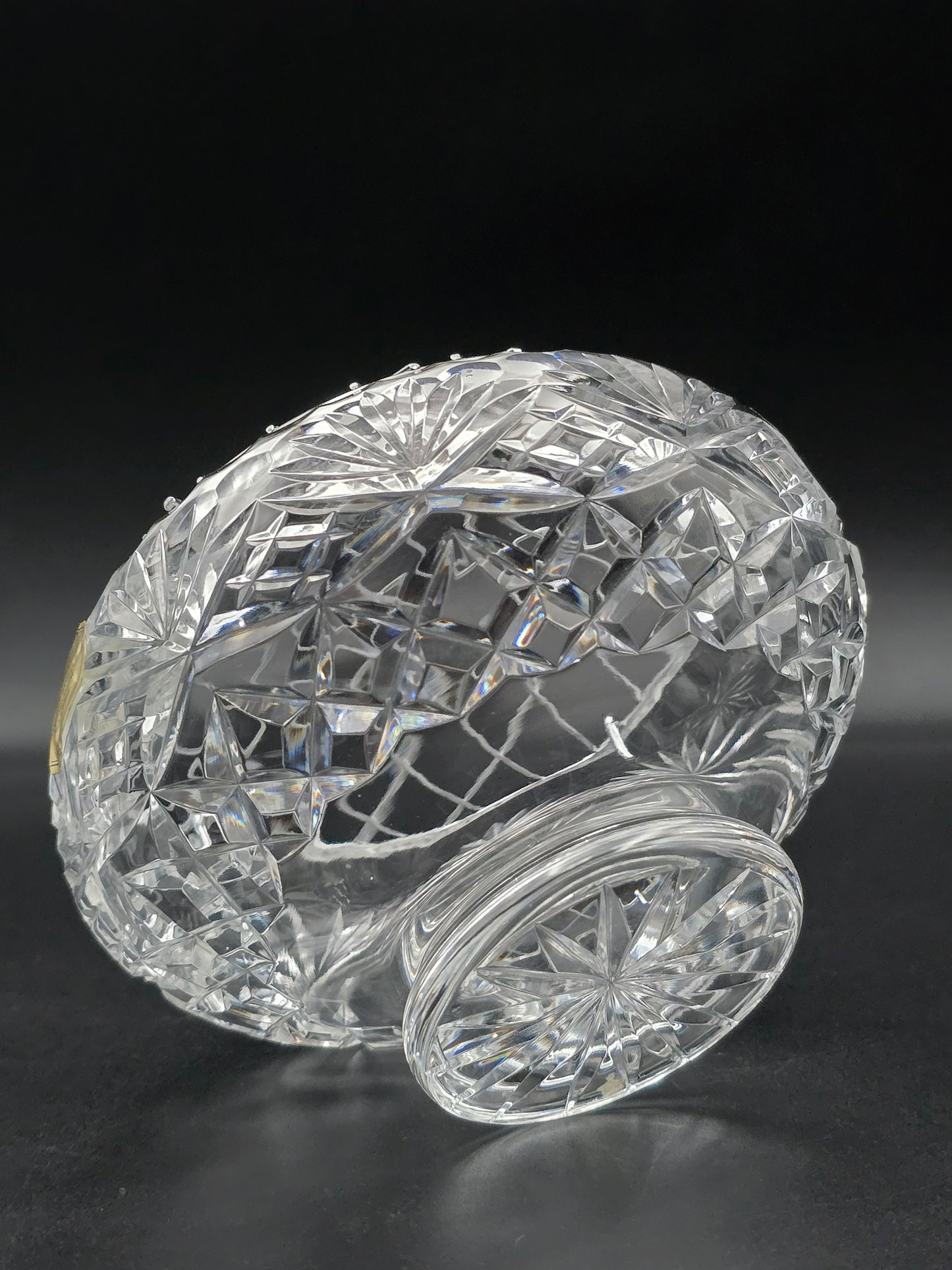 Hand-Cut Crystal Rose Bowl by John Jenkins – 6" Posy Vase – Polish 24% Lead Crystal with Star Base