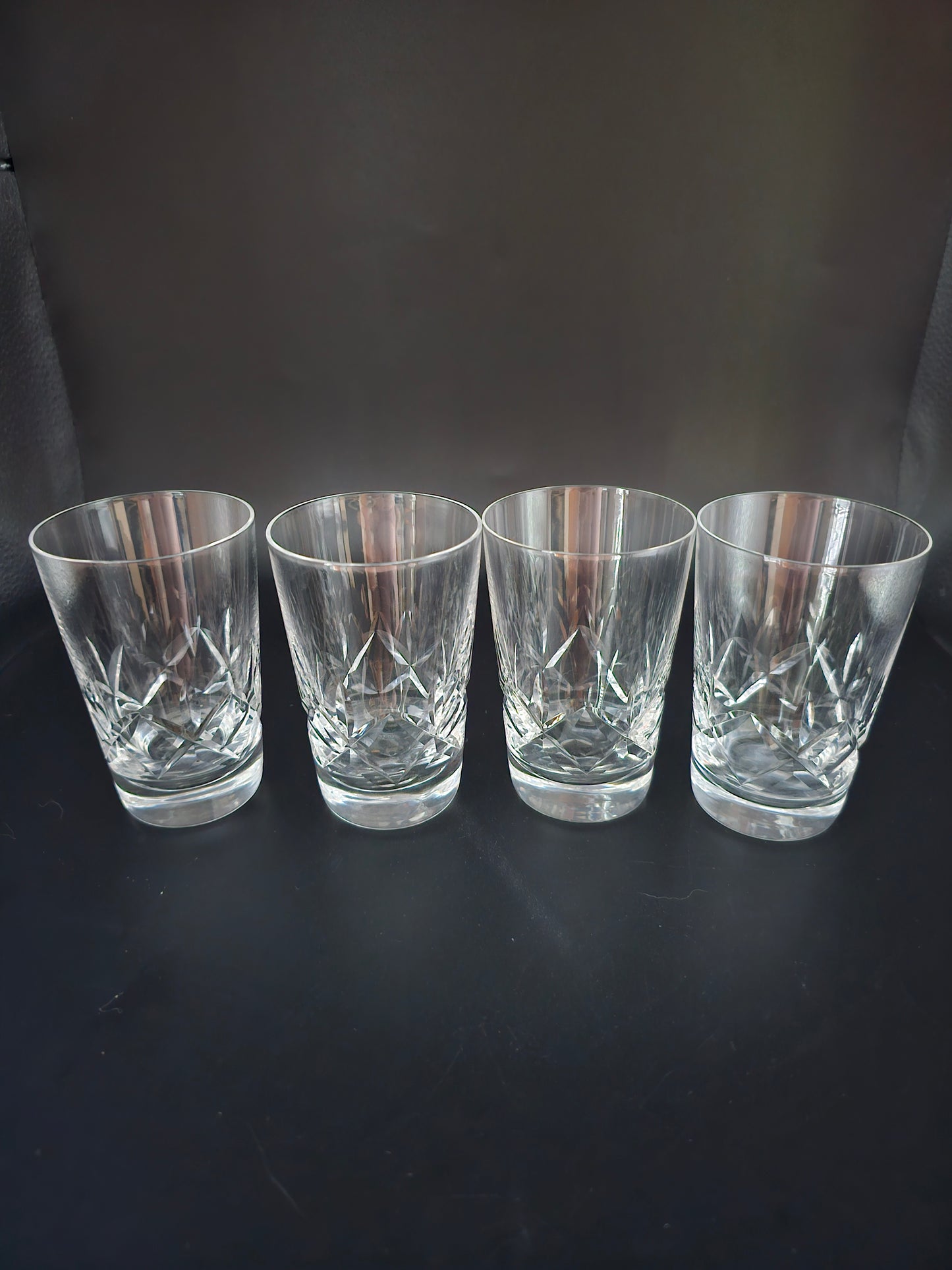 Set of 4 Stuart Crystal Glengarry Pattern Liquer glasses. Ideal for Baileys. 150ml.