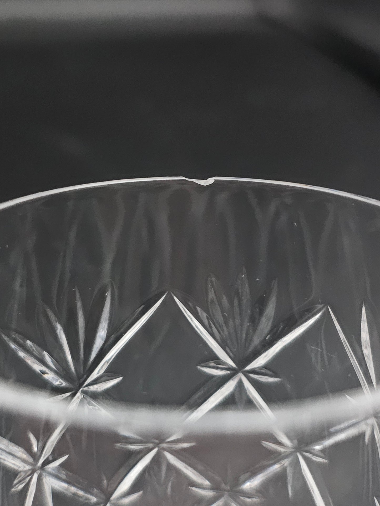 Set of 6 small Crystal Vodka or shot glasses. 7.5cm