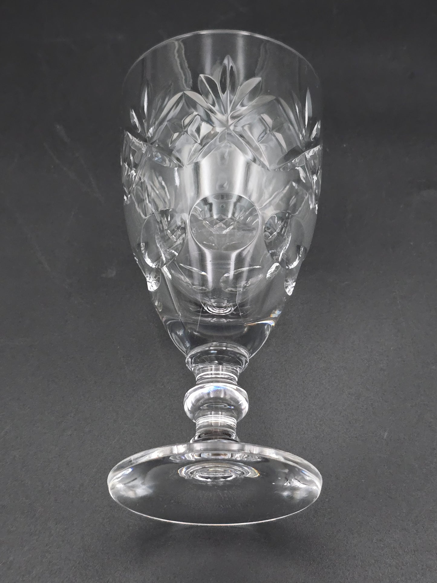 Set of 4 Royal Doulton Georgian Pattern Crystal Liqueur or Sherry glasses. 100ml