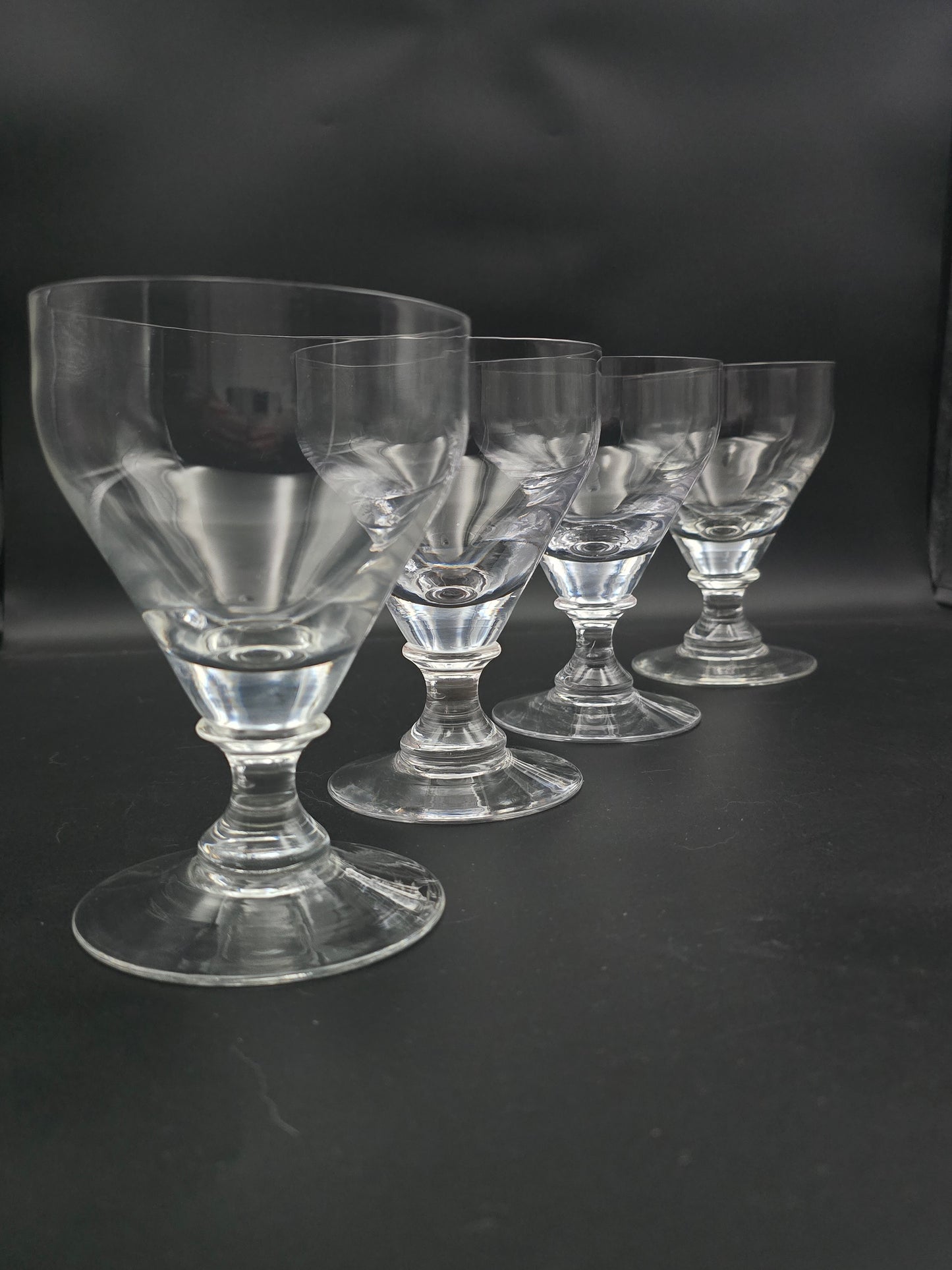 Set of 4 Whitefriars Apollo Pattern Claret glasses or Rummers 375ml
