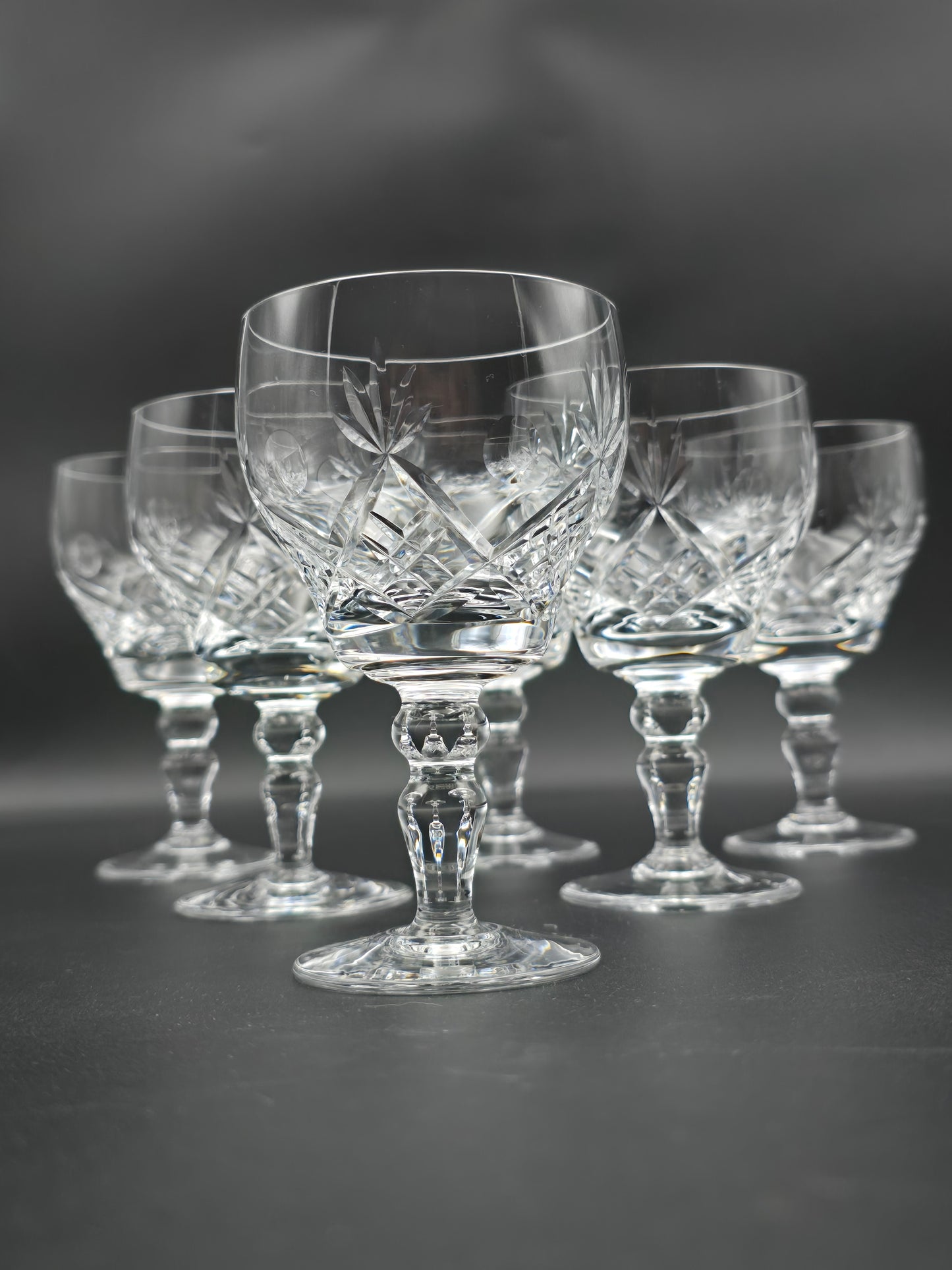 Royal Brierley Elizabeth Pattern Crystal wine glasses 175ml 12.5cm tall