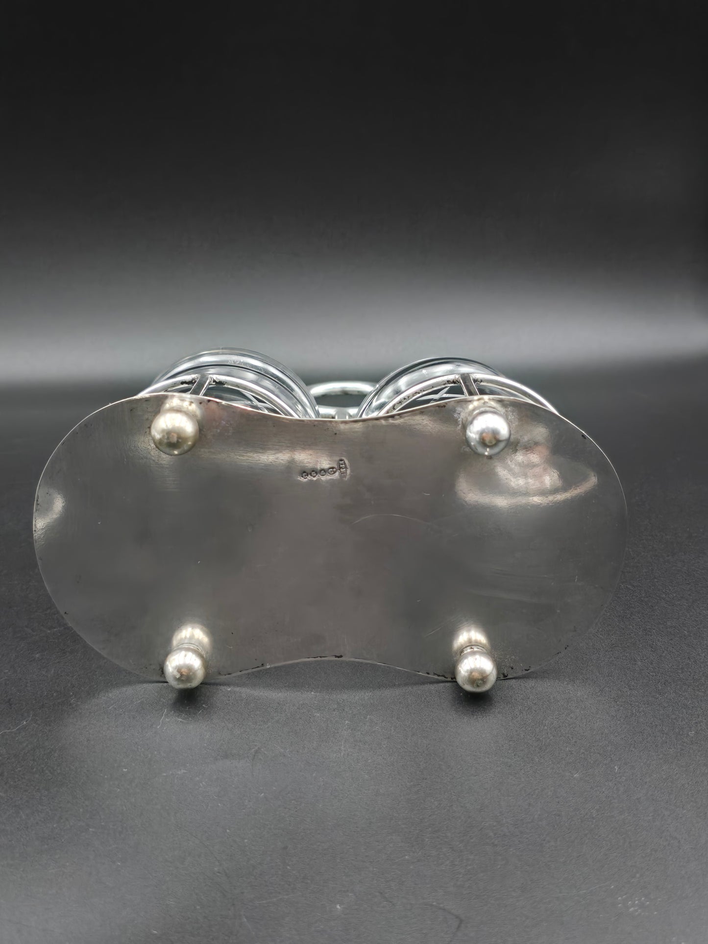 Edwardian Double Jam or Pickle Jar Set – EPNS Tray with Solid Silver Spoons (Birmingham 1907) – Antique Preserve Dish