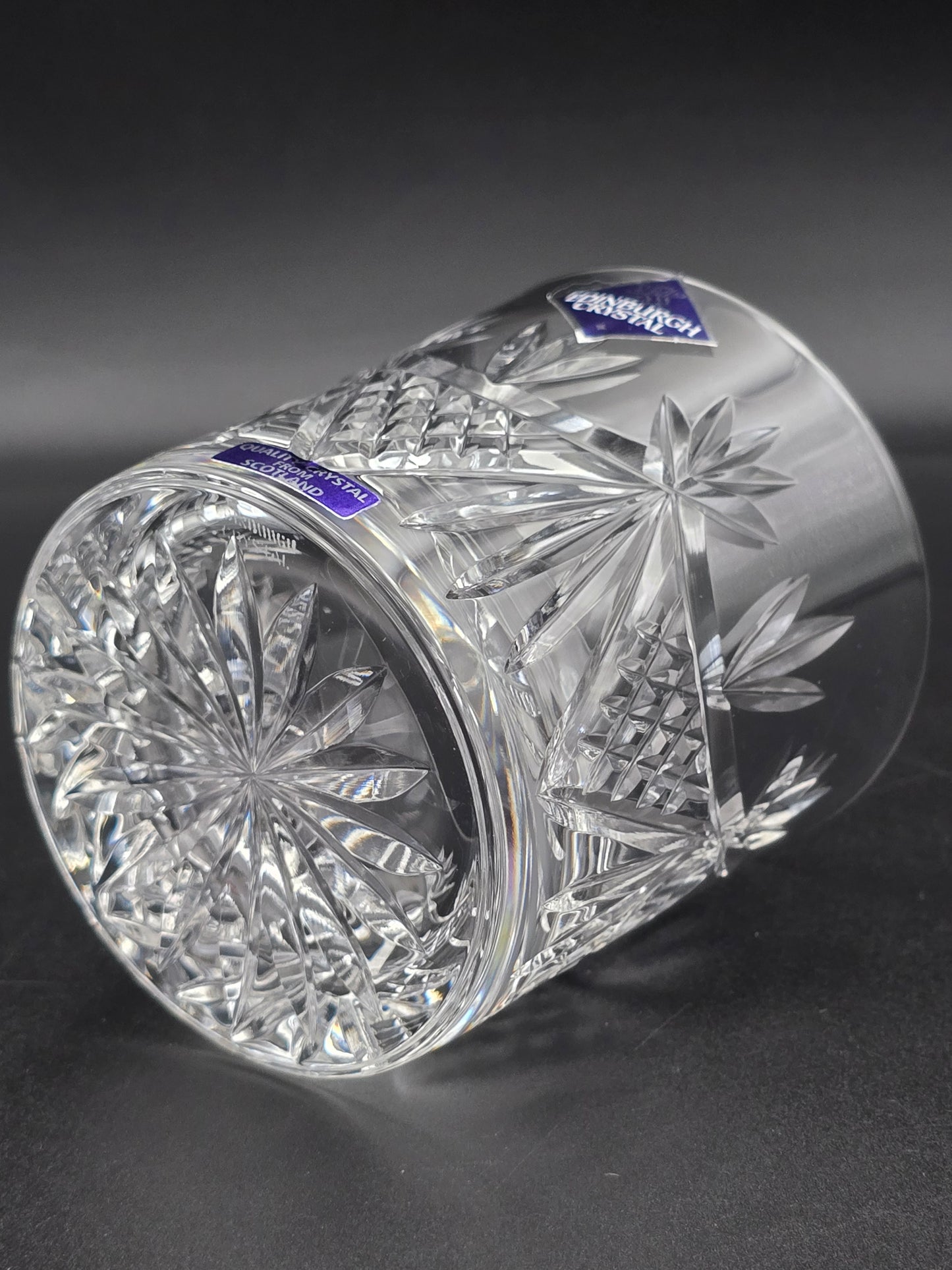 Set of 6 Edinburgh Crystal EDI41 Pattern Crystal Whisky Tumblers. 10oz. Boxed.