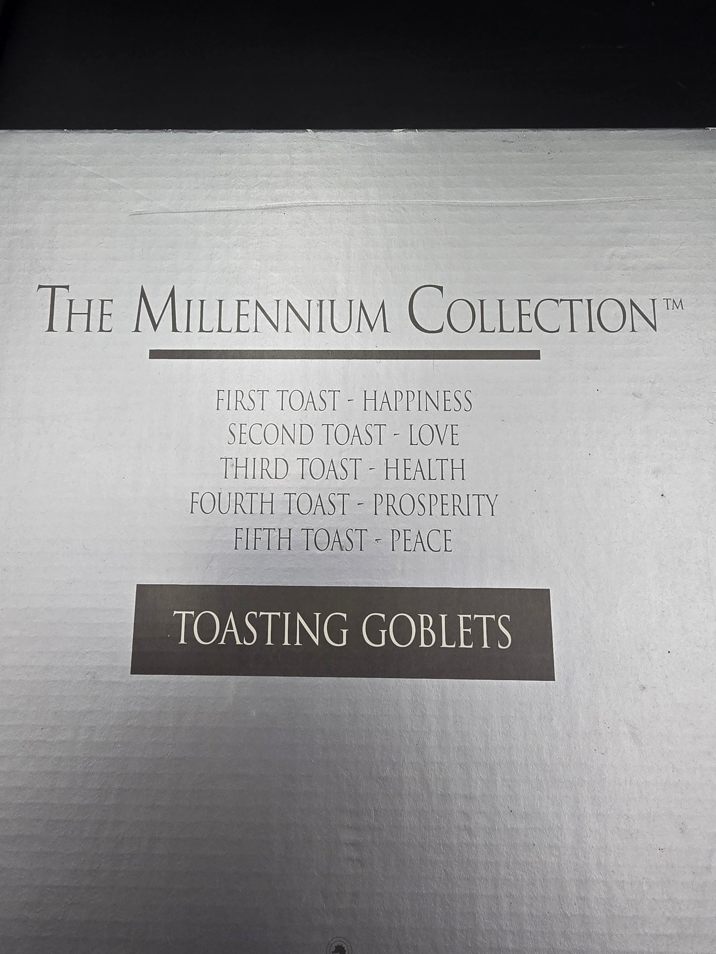 Waterford Crystal The Millennium Collection Toasting Goblets Pair. First Toast - Happiness. Boxed.