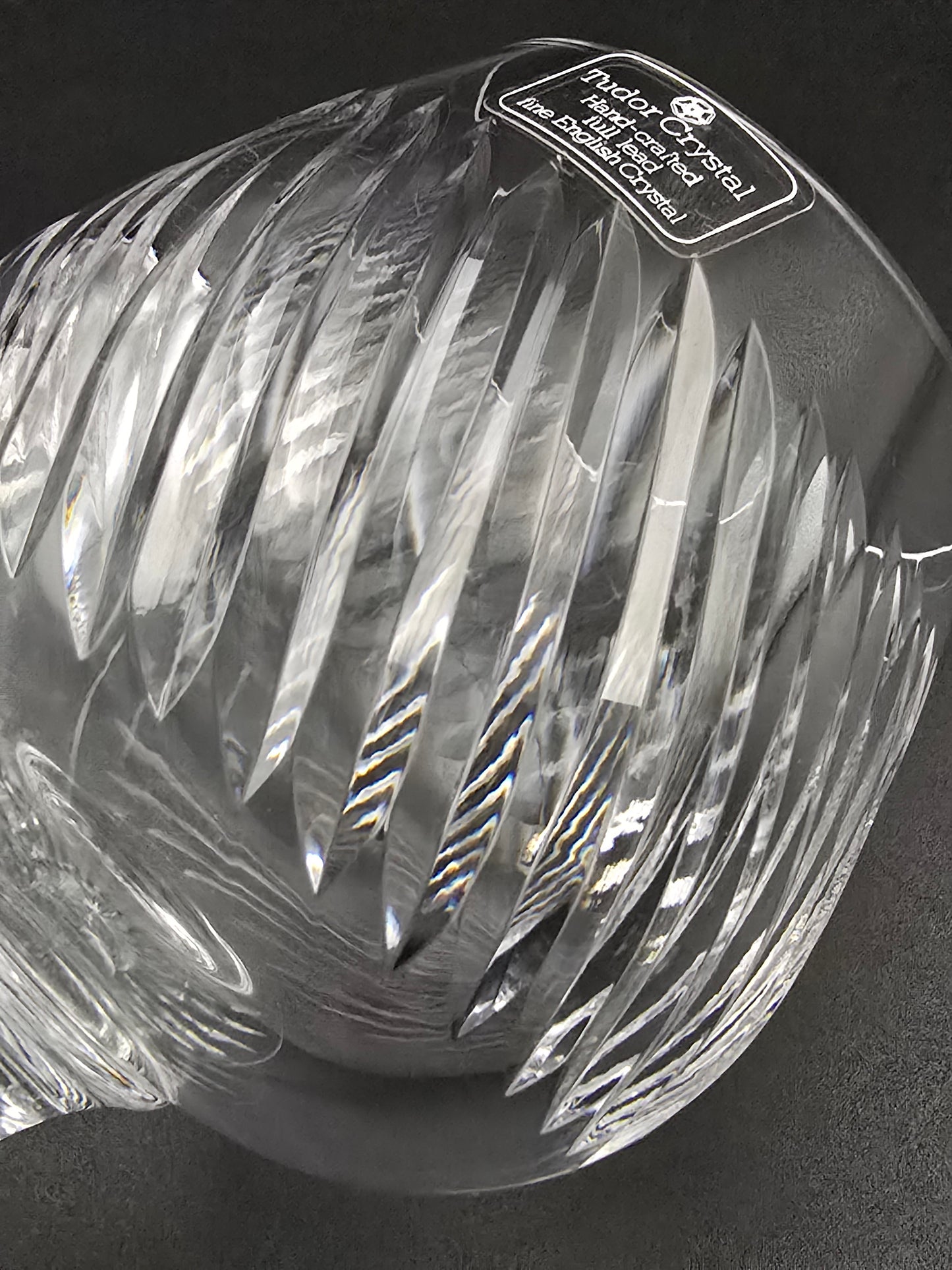 Set of 6 Tudor Crystal Aquitaine Pattern brandy glasses. 10oz