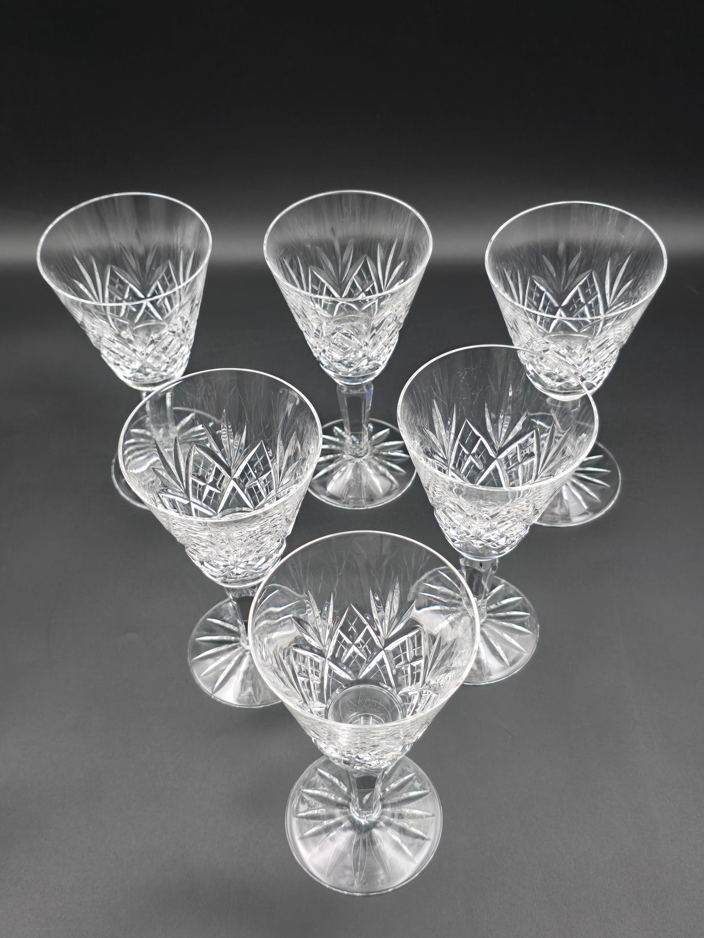 Set of 6 small Beautiful Crystal wine Glasses 175ml