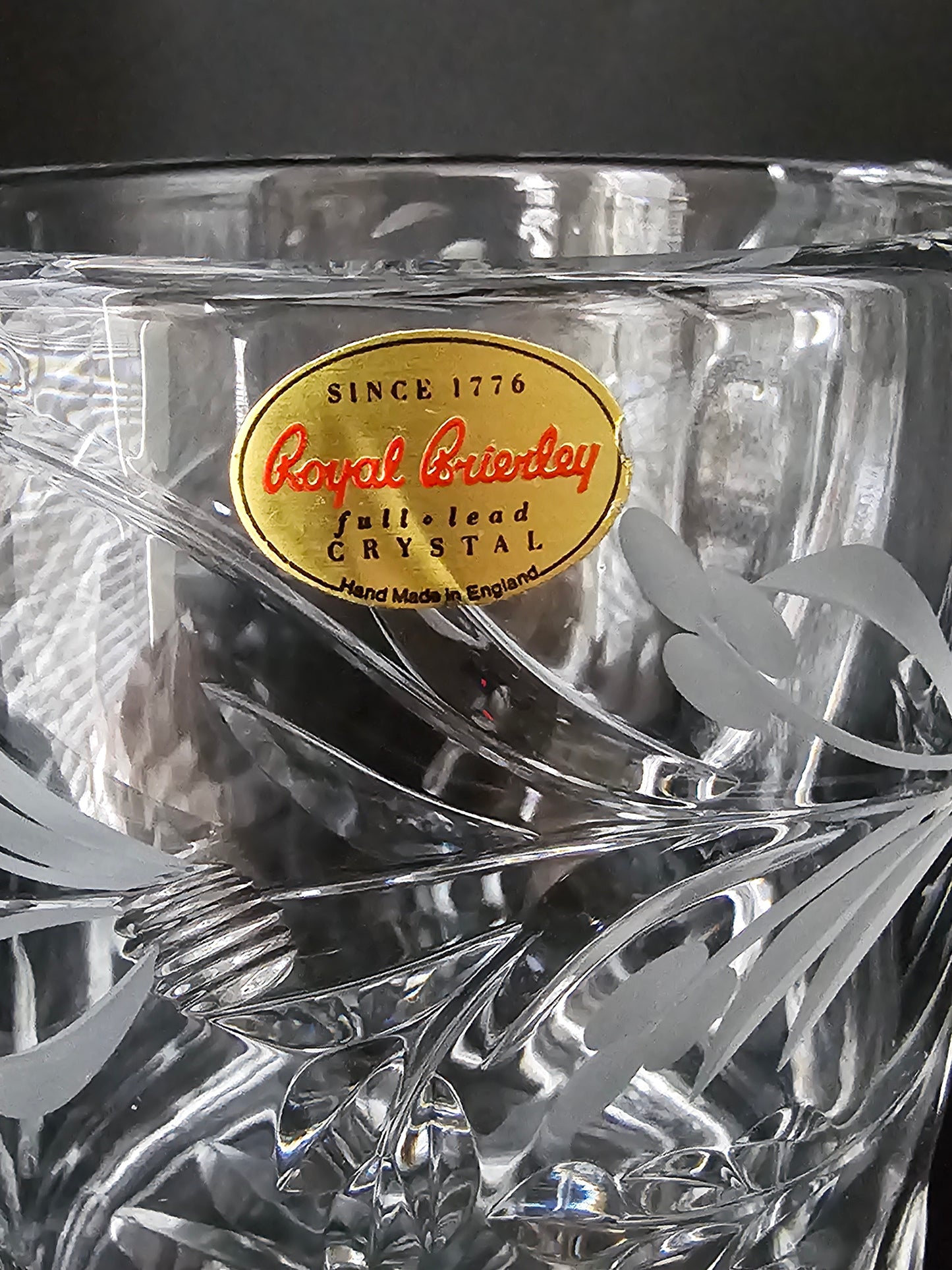 Royal Brierley Jasmine Pattern Large Crystal Tankard.