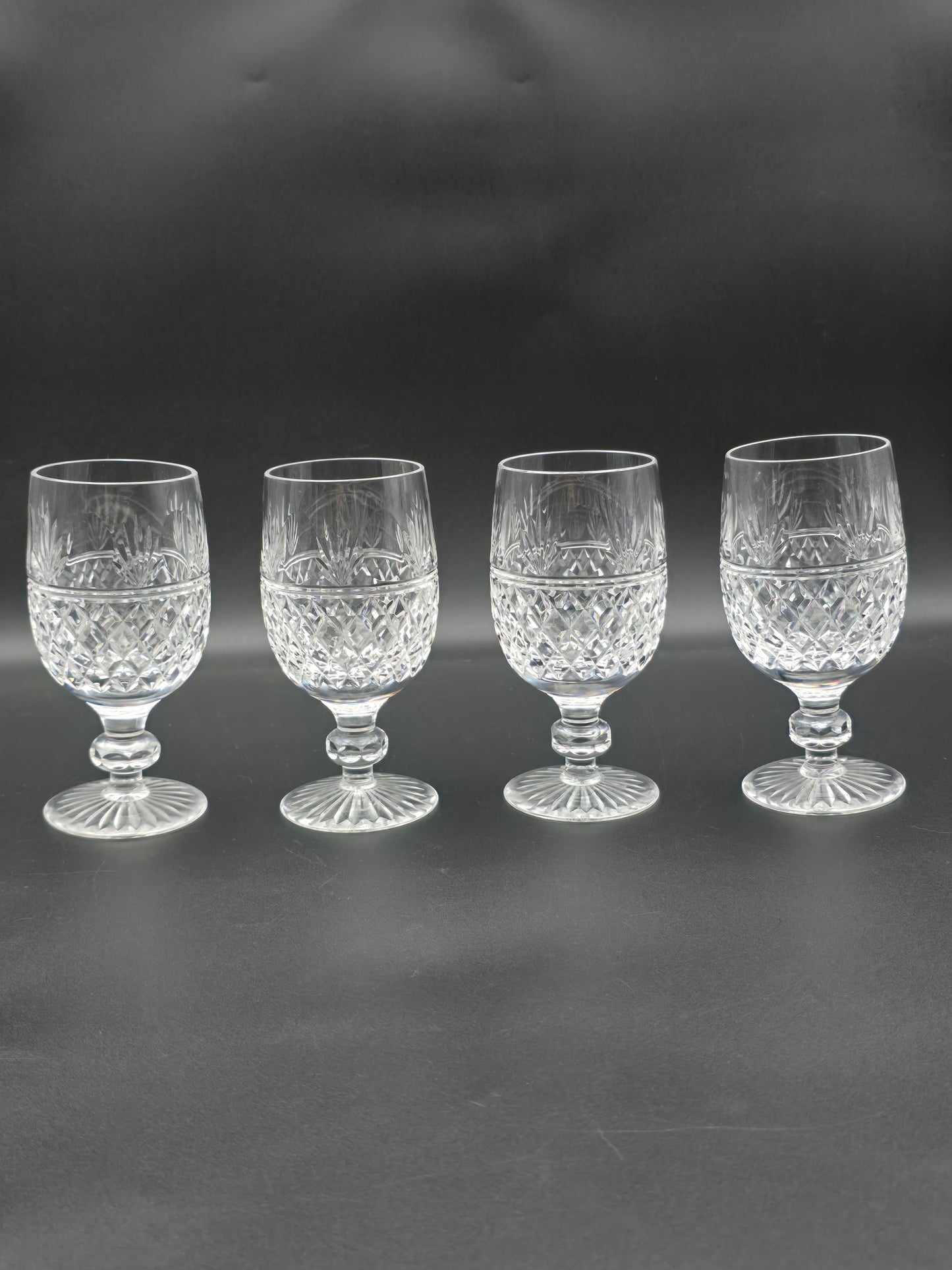 Stuart Crystal Montrose Pattern set of 4 Crystal wine glasses
