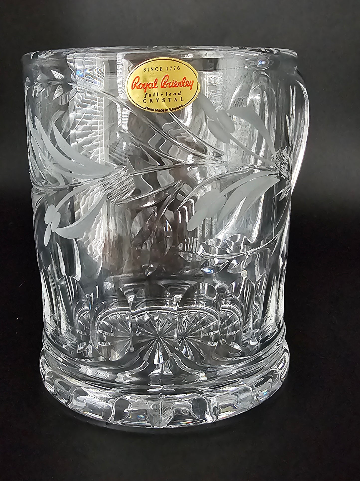 Royal Brierley Jasmine Pattern Large Crystal Tankard.