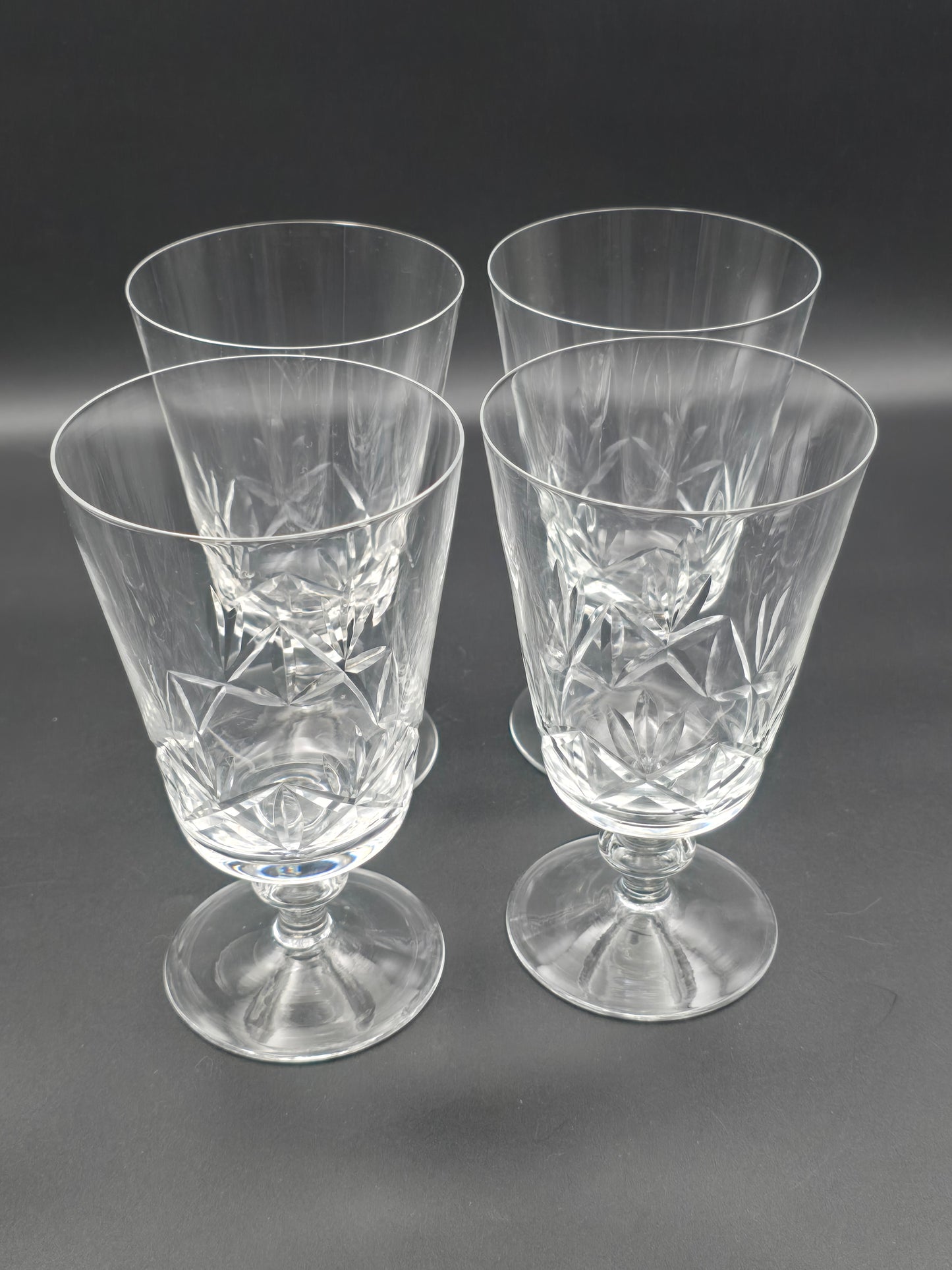 Set of 4 Large Crystal Claret wine glasses. 375ml.