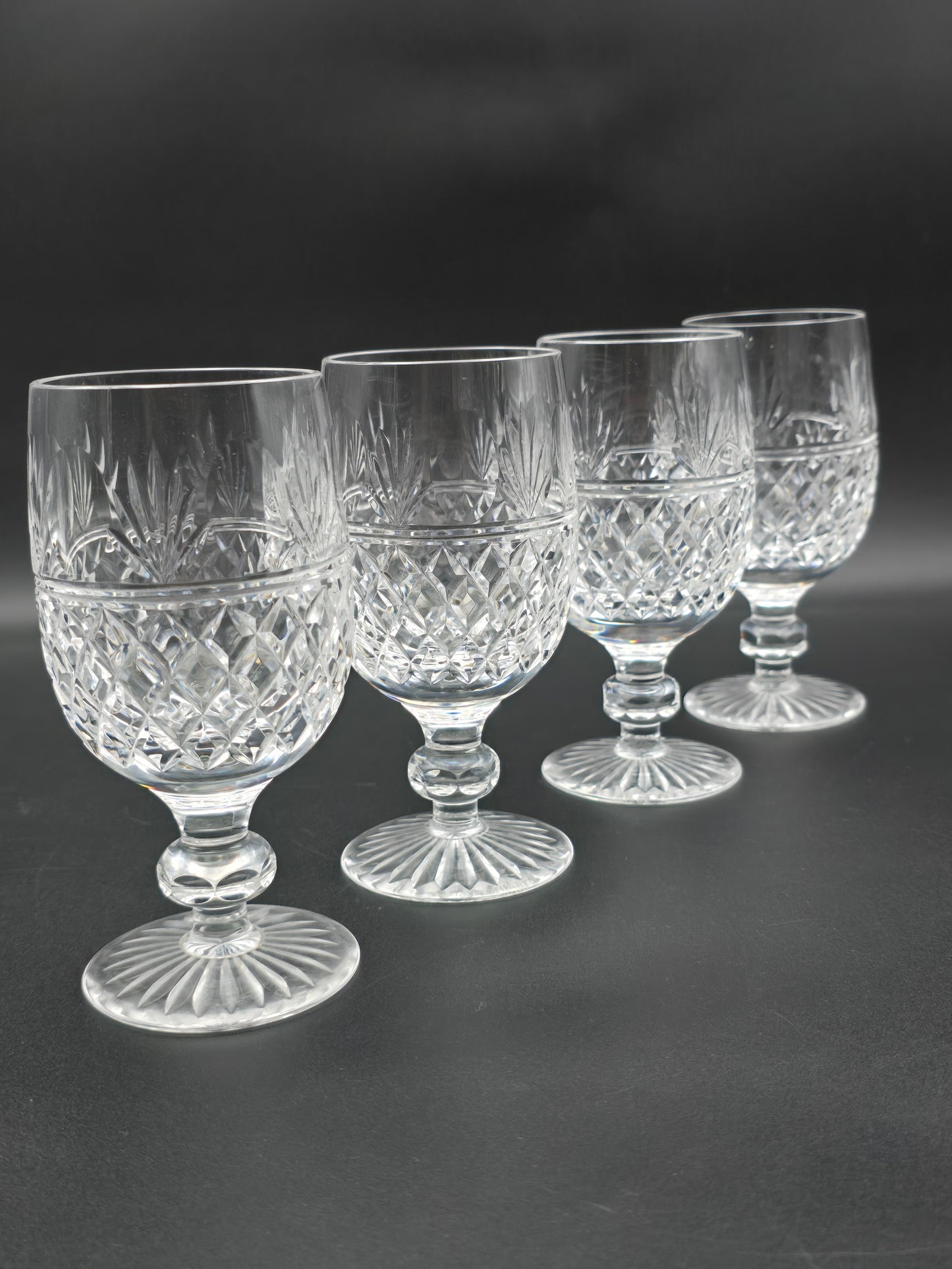 Stuart Crystal Montrose Pattern set of 4 Crystal wine glasses