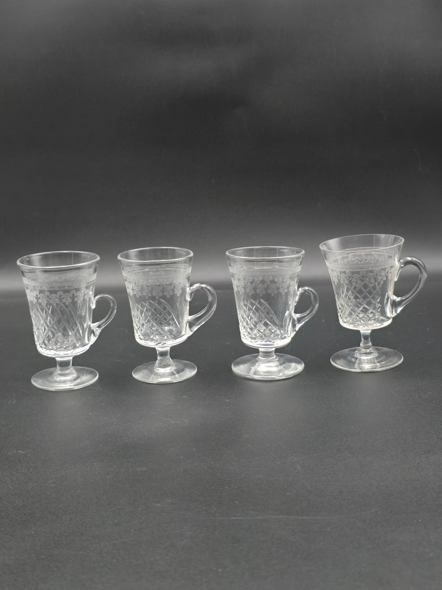 Set of 4 Lady Hamilton Pall Mall Crystal Custard cups. 75ml