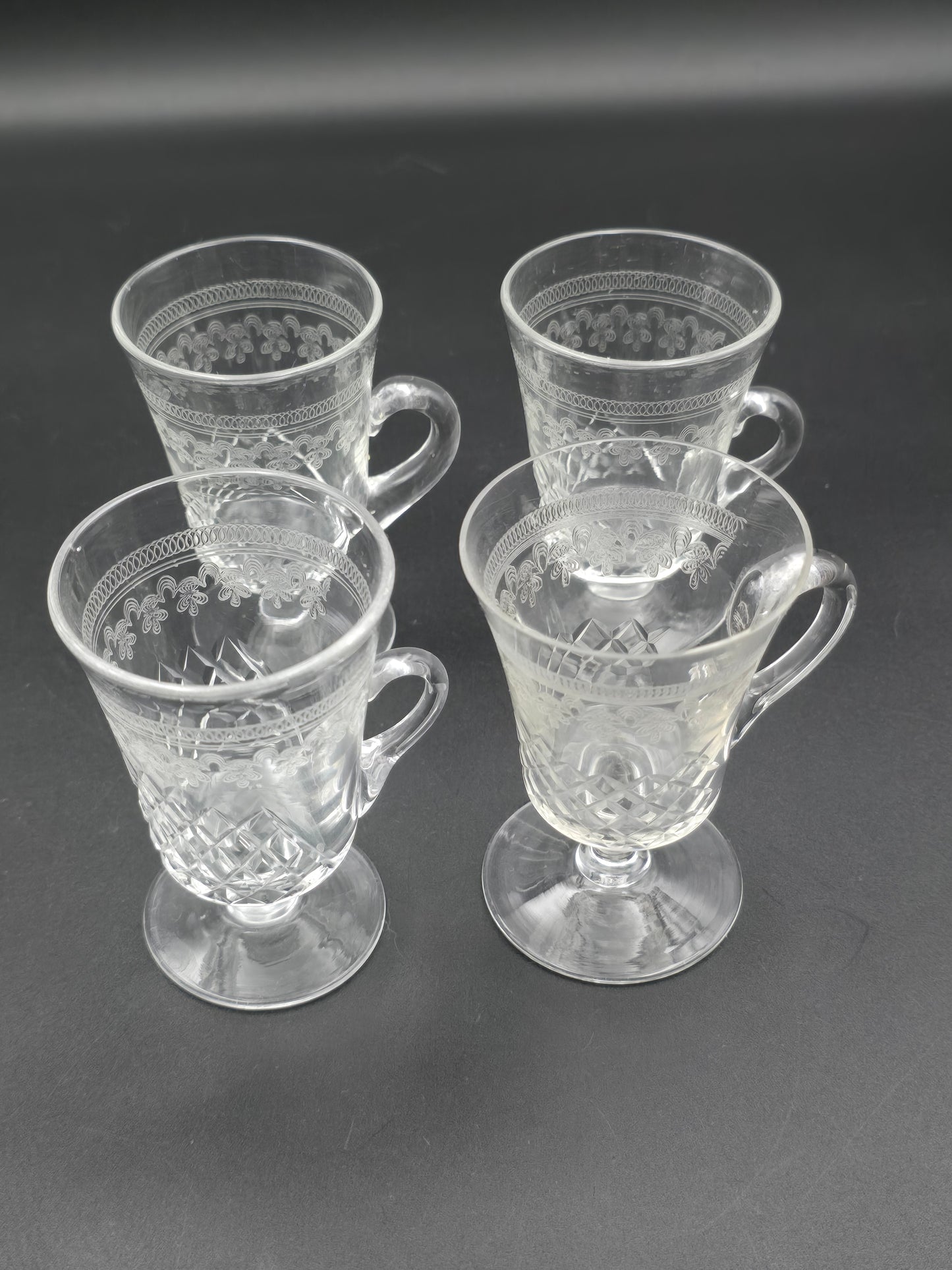 Set of 4 Lady Hamilton Pall Mall Crystal Custard cups. 75ml