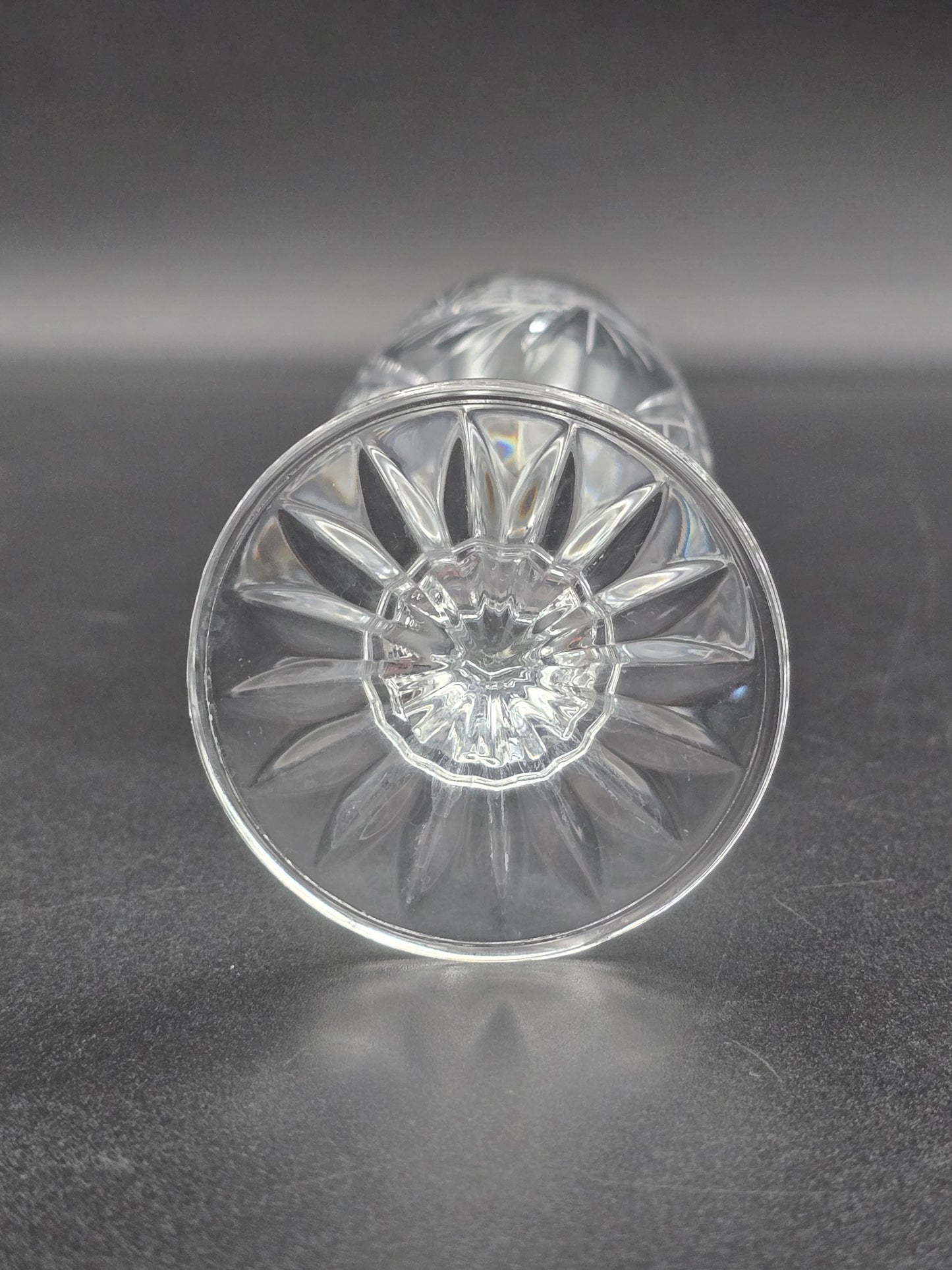 Pair of American Cut Pinwheel pattern fluted Crystal Champagne flutes. 200ml.