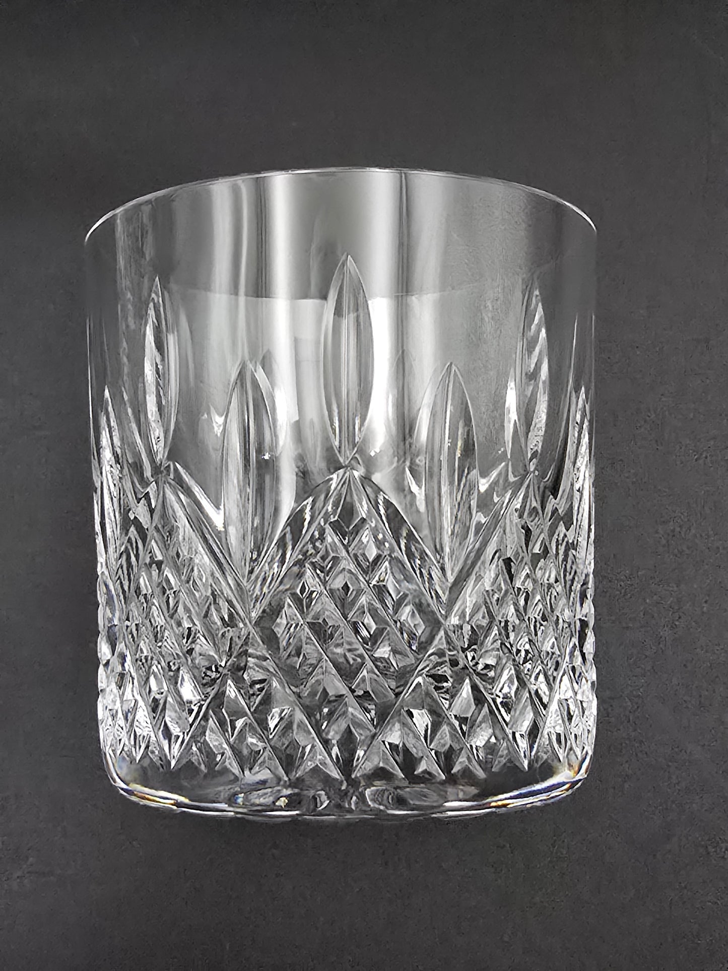Boxed Set of 4 Stuart Crystal Hamilton Pattern Tumblers – 8 oz Heavy-Base Cut Crystal – England c. 1930s–50s