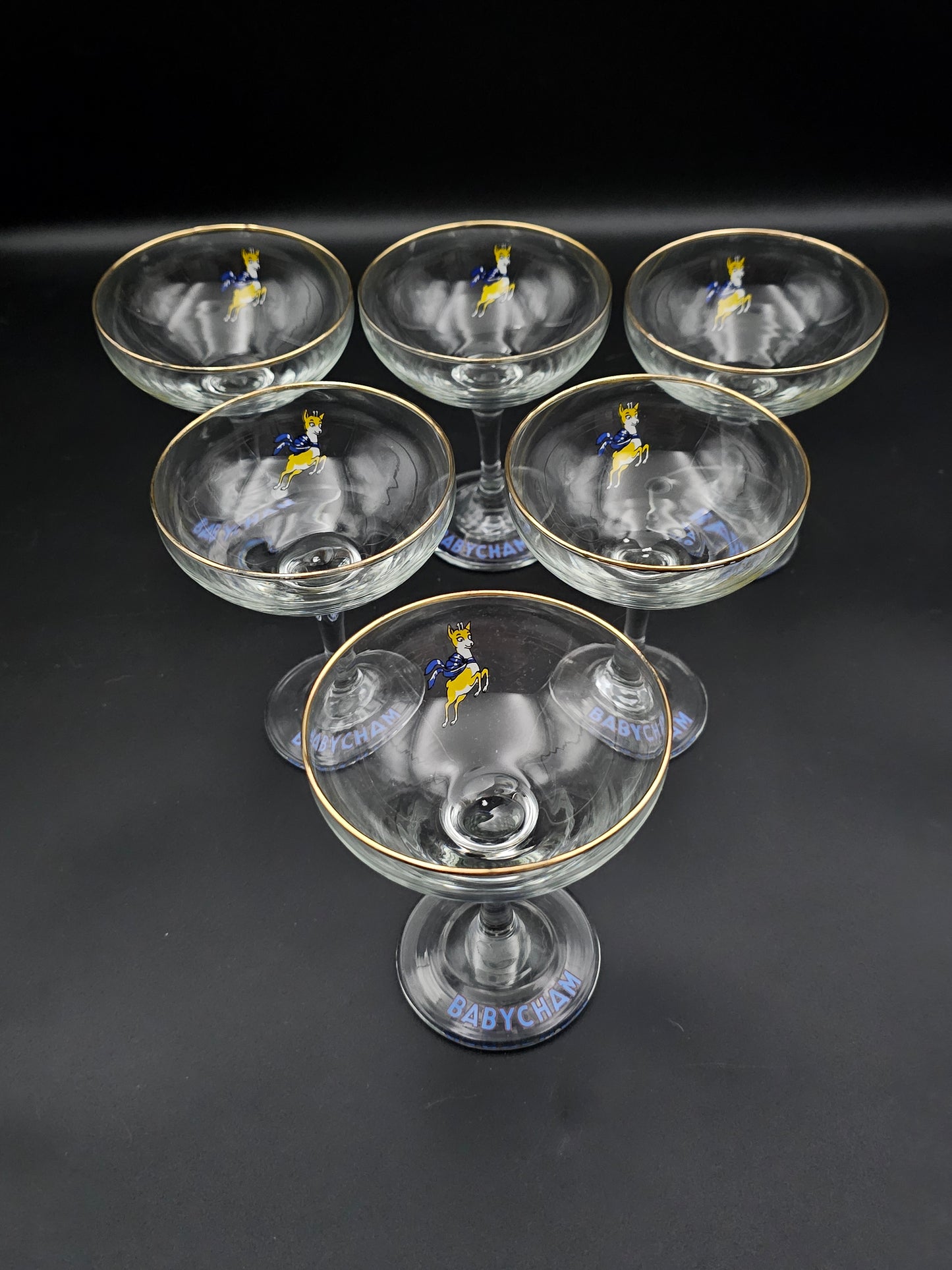 Set of 6 1970's Vintage Babycham coupes