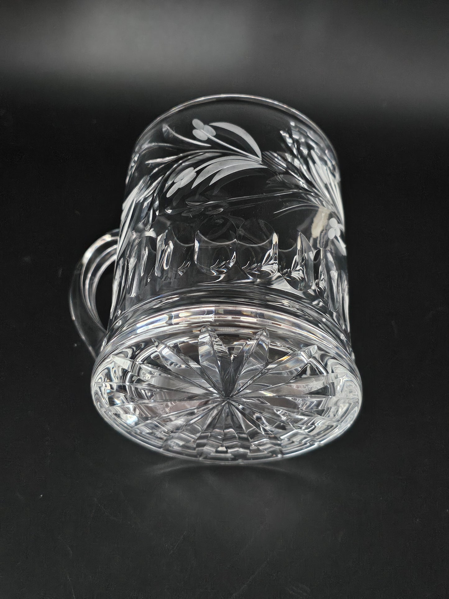 Royal Brierley Jasmine Pattern Large Crystal Tankard.