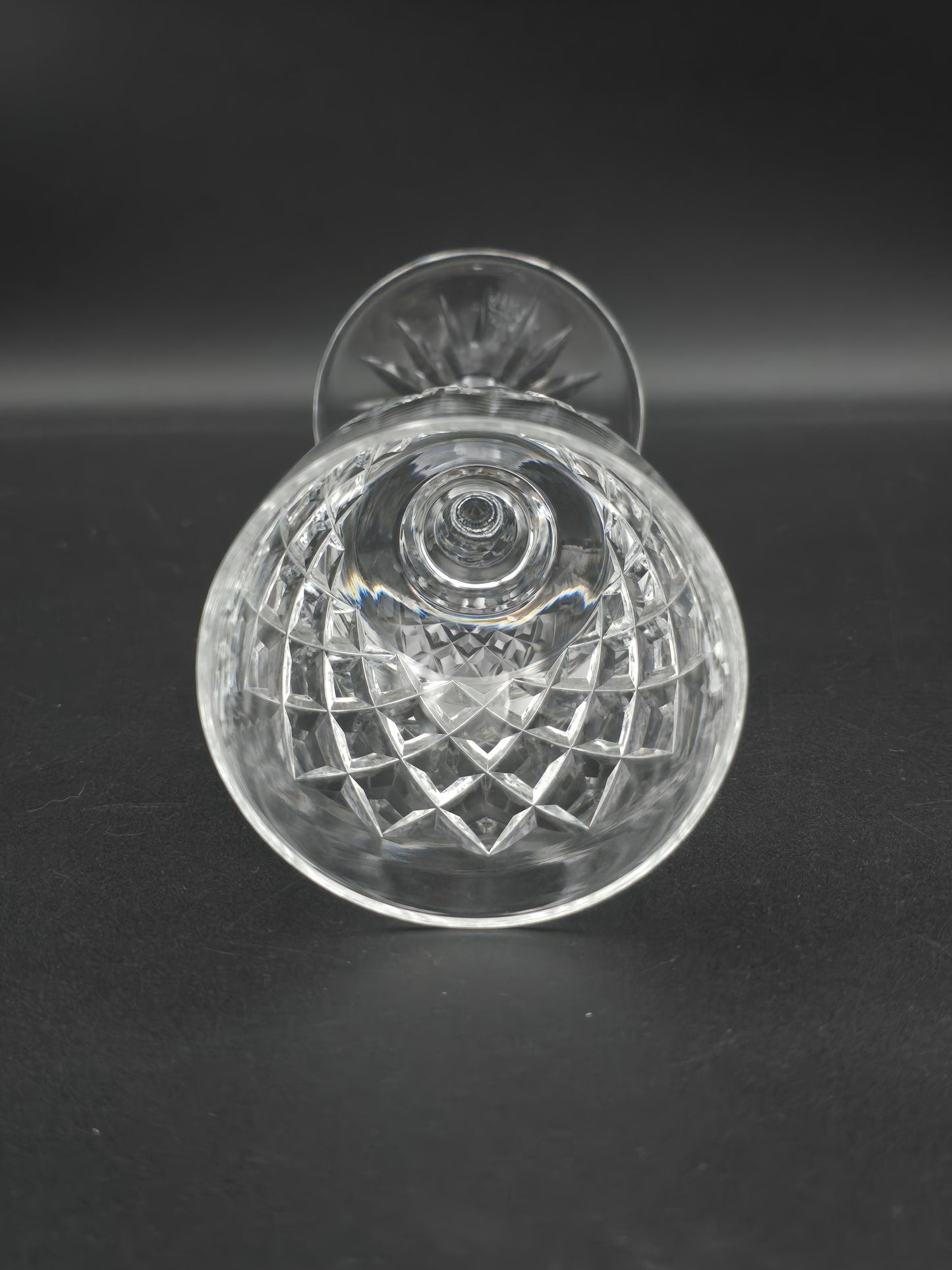 Set of 4 English Crystal Wine glasses. Webb Thomas. Dennis Diamonds pattern. 175ml