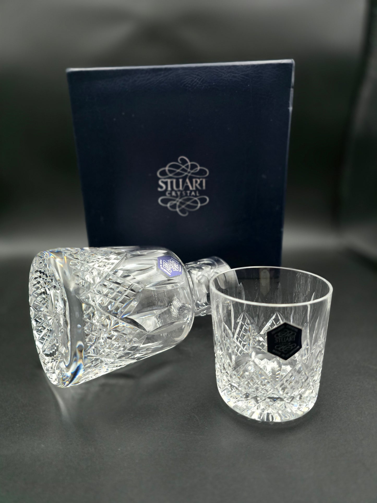 Stuart Crystal Shaftesbury pattern bedside Carafe and Tumbler set. Boxed