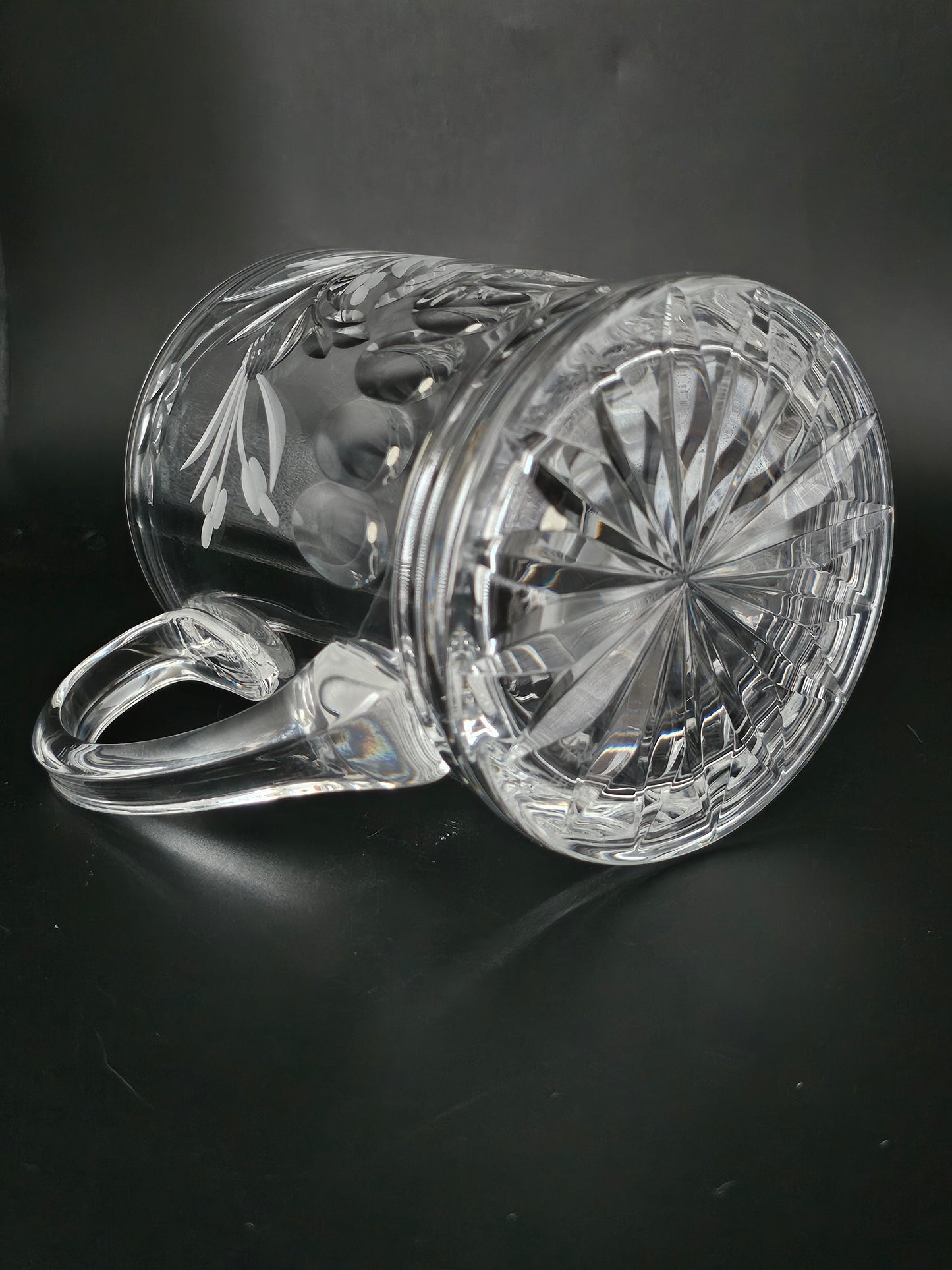 Royal Brierley Jasmine Pattern Large Crystal Tankard.