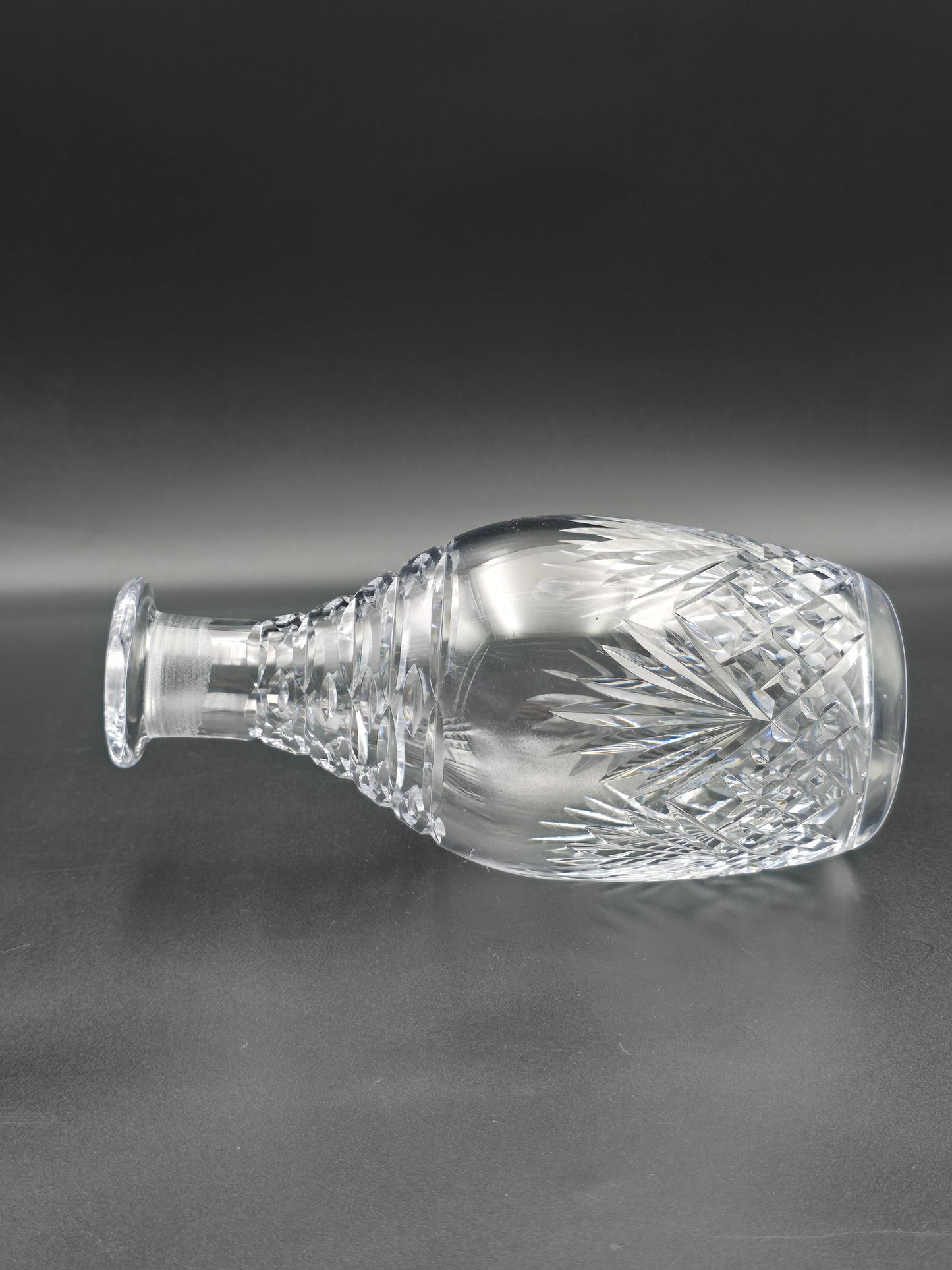 Vintage Cut Crystal Decanter with Round Stopper – Heavy Lead Crystal – Unmarked but Beautifully Crafted – Barware Gift Idea