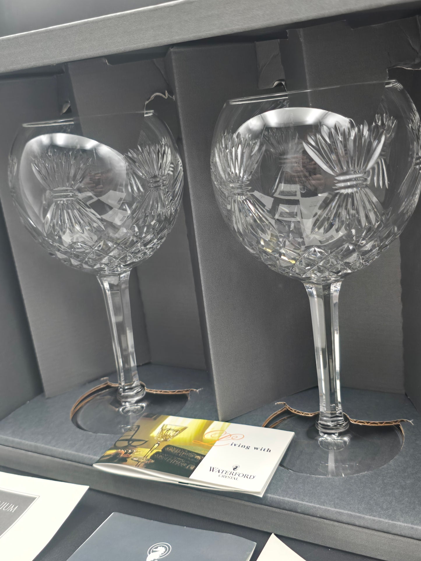 Waterford Crystal The Millennium Collection Toasting Goblets Pair. Fourth Toast - Prosperity. Boxed
