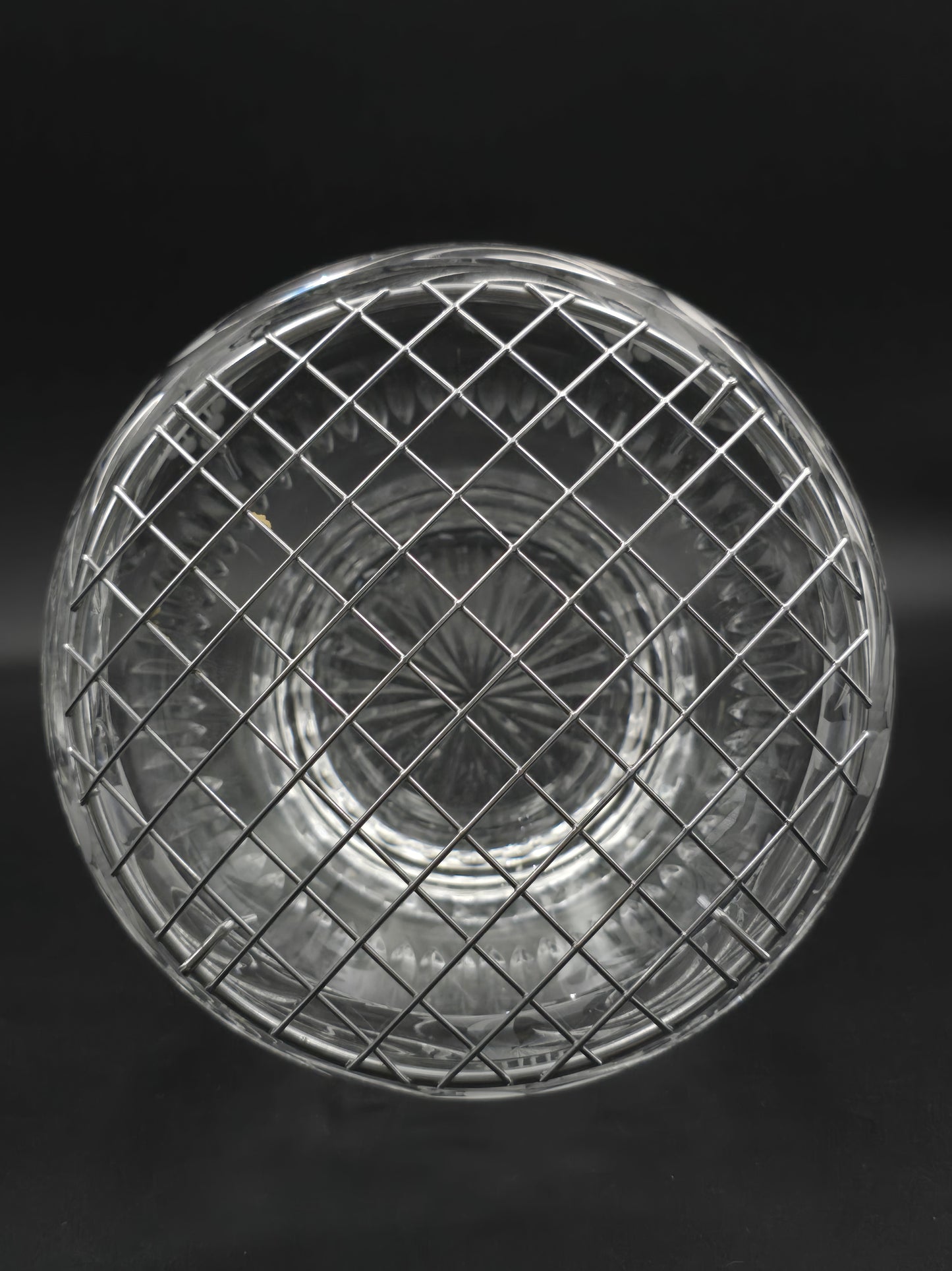 Large Vintage Crystal Footed Rose Bowl – Fuchsia & Fern Cut Design, Star Base, 1.5kg Unmarked, Stuart/Royal Brierley Style