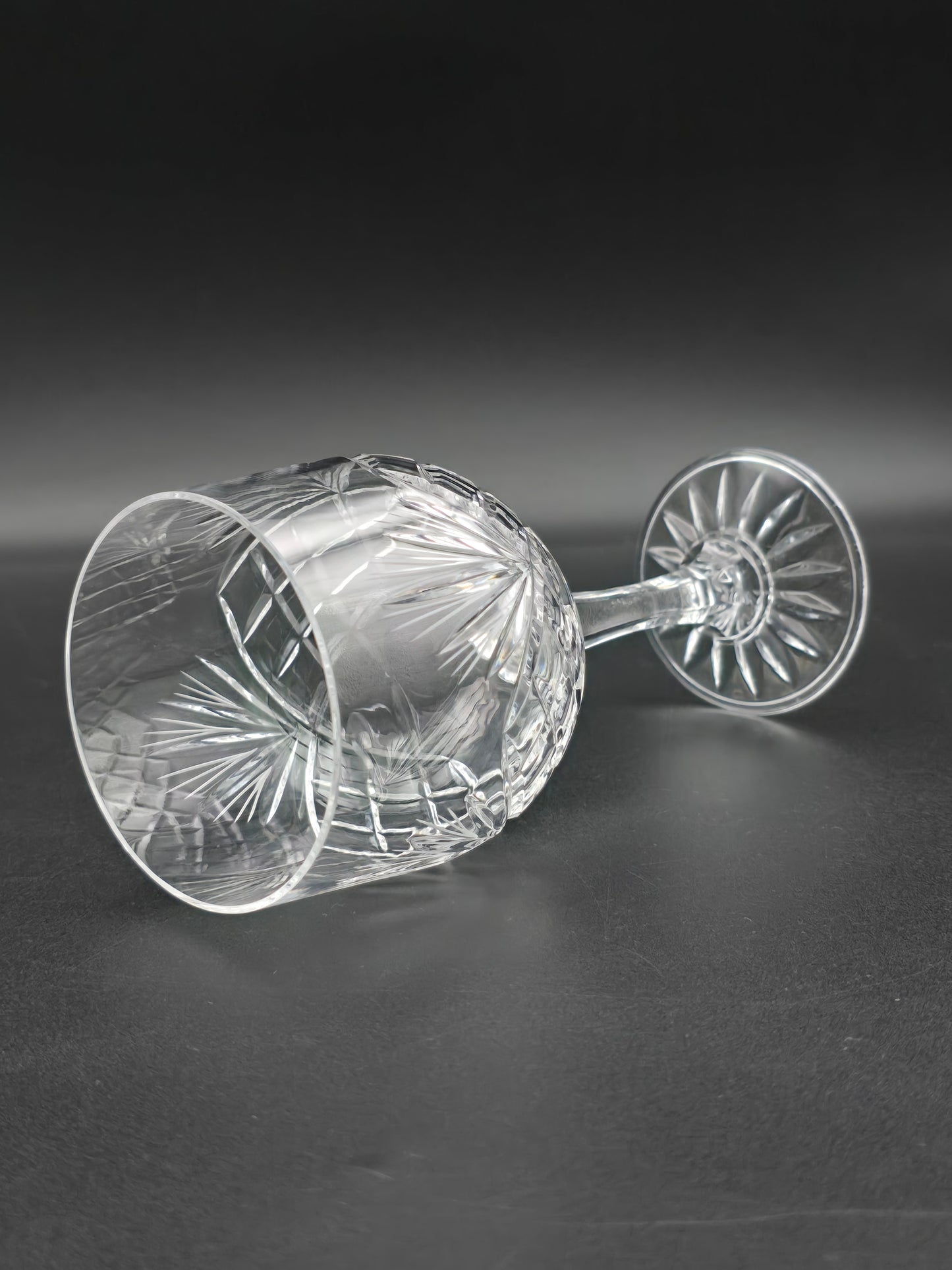 Set of 6 Large Vintage Crystal wine glasses. 300ml