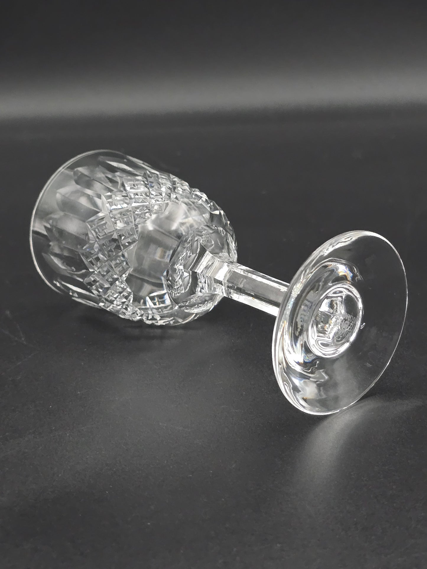 Set of 4 Thomas Webb Normandy pattern Crystal Liqueur glasses. 125ml.
