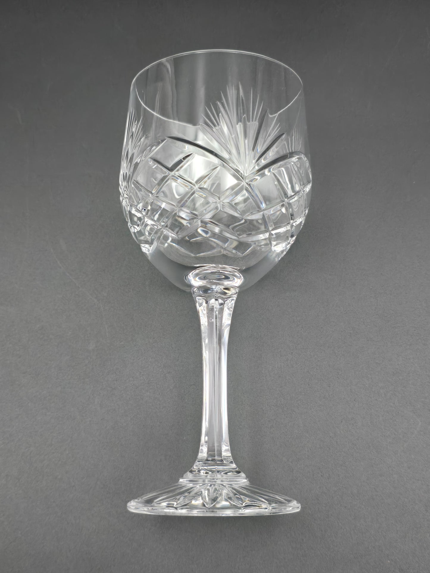 Set of 6 Large Vintage Crystal wine glasses. 300ml