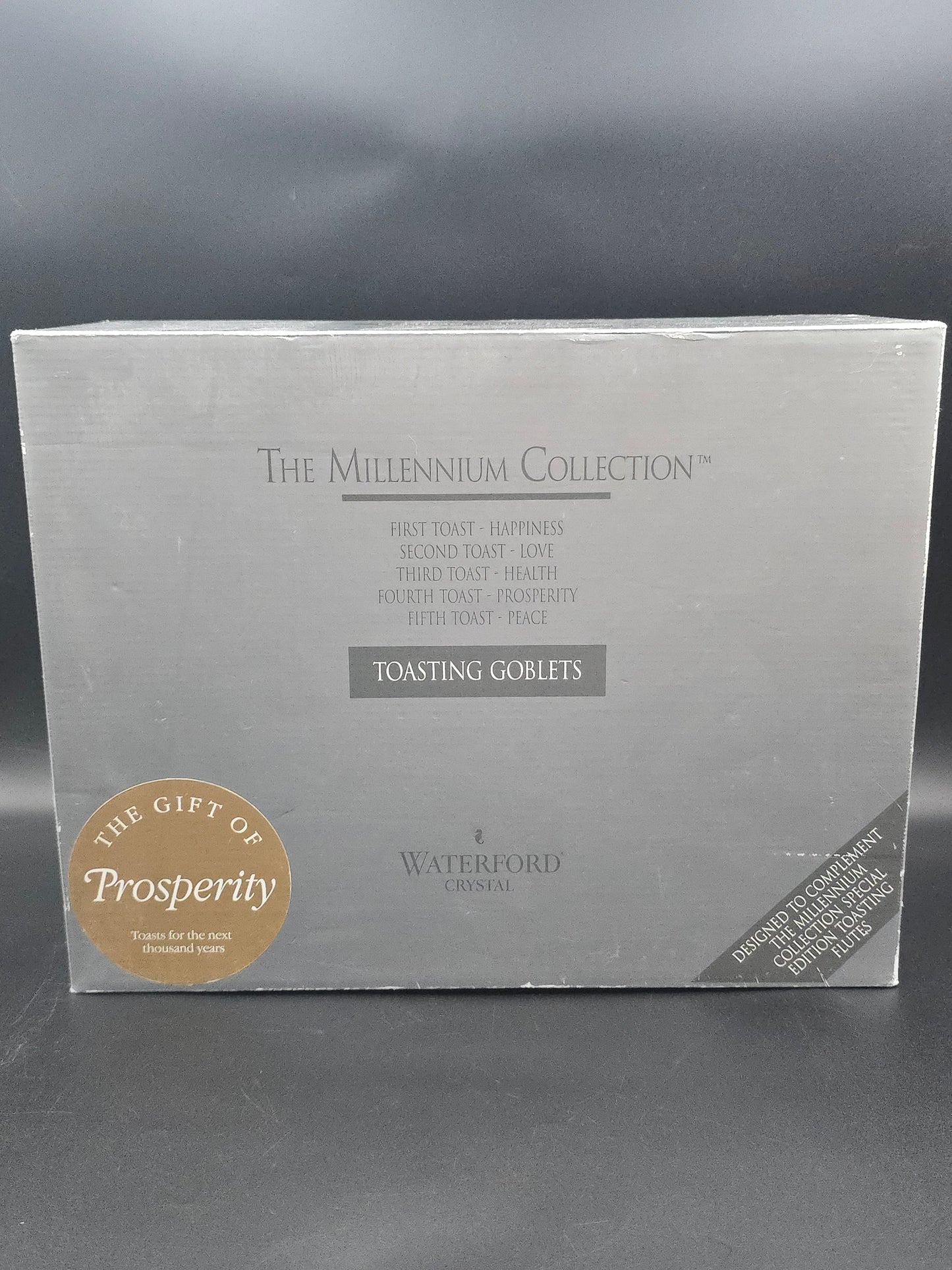 Waterford Crystal The Millennium Collection Toasting Goblets Pair. Fourth Toast - Prosperity. Boxed