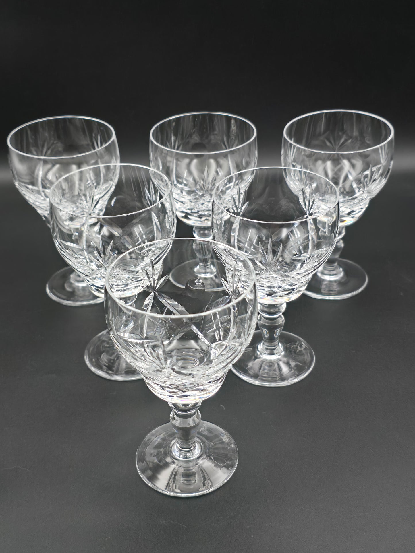 Royal Brierley Elizabeth Pattern Crystal wine glasses 175ml 12.5cm tall