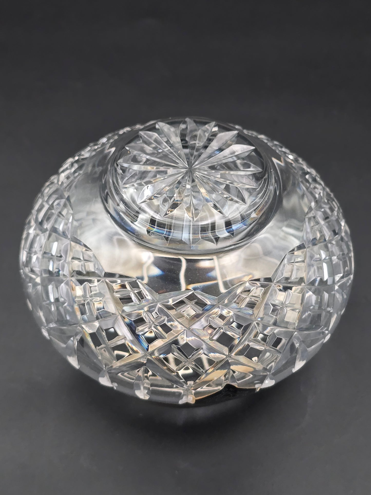 Stuart Crystal Shaftesbury Rose Bowl | Small 9cm Posy Vase | Star Cut Base | Etched Mark & Original Label | Made in England