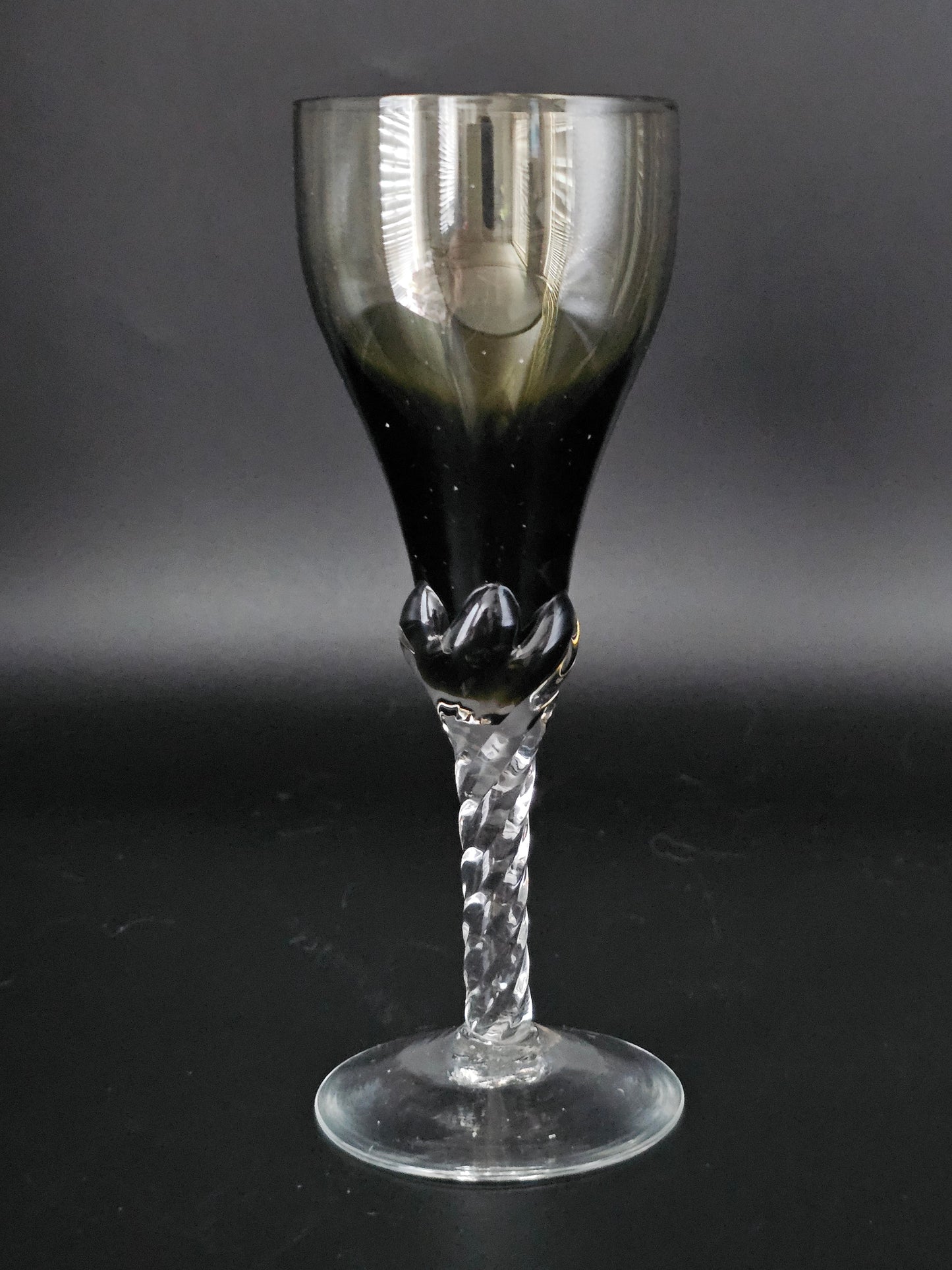 Set of 6 Portugese Hand made Blefeld & Co 1960's twisted stem liqueur glasses. 100ml